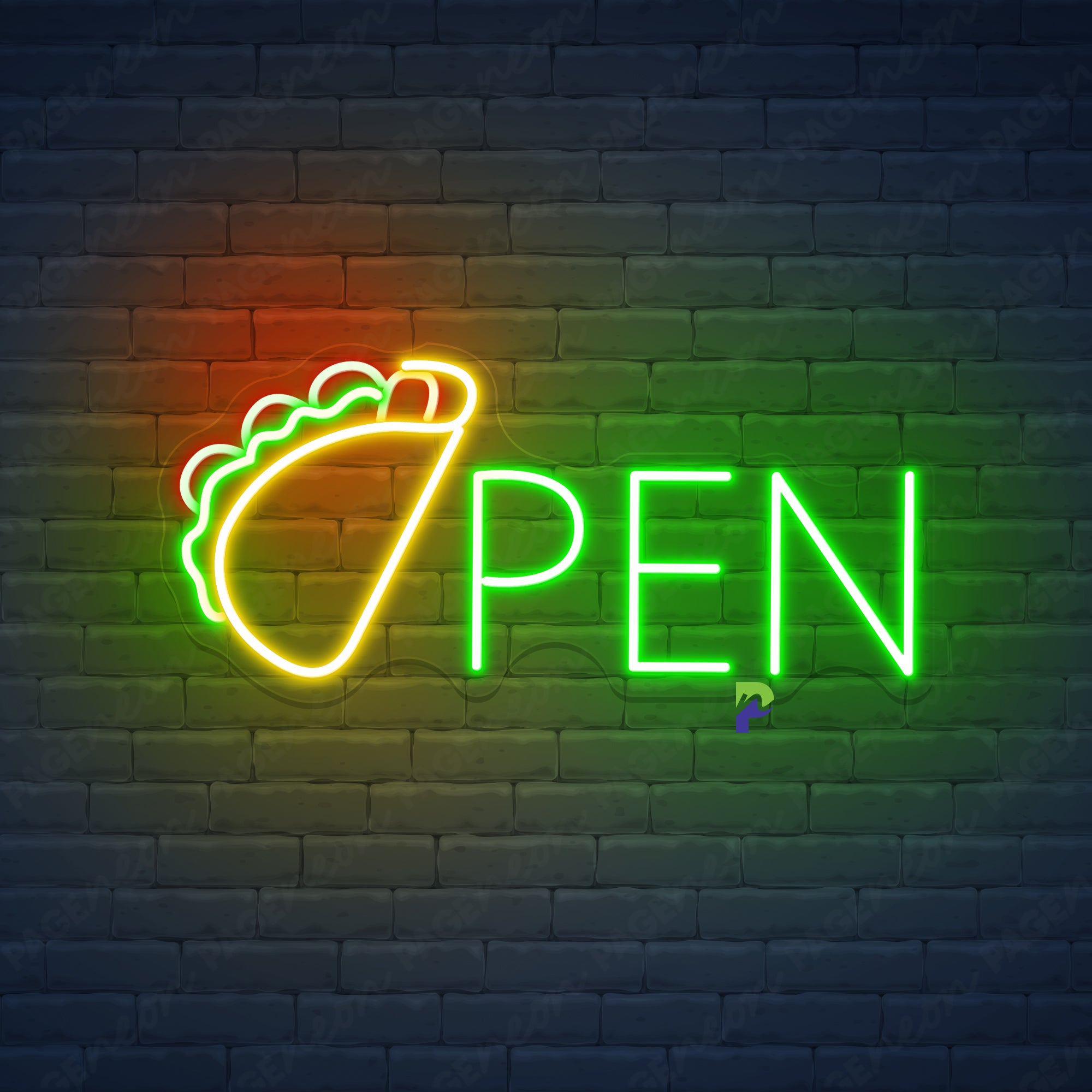 Tacos Open Neon Sign Mexican Food Led Light