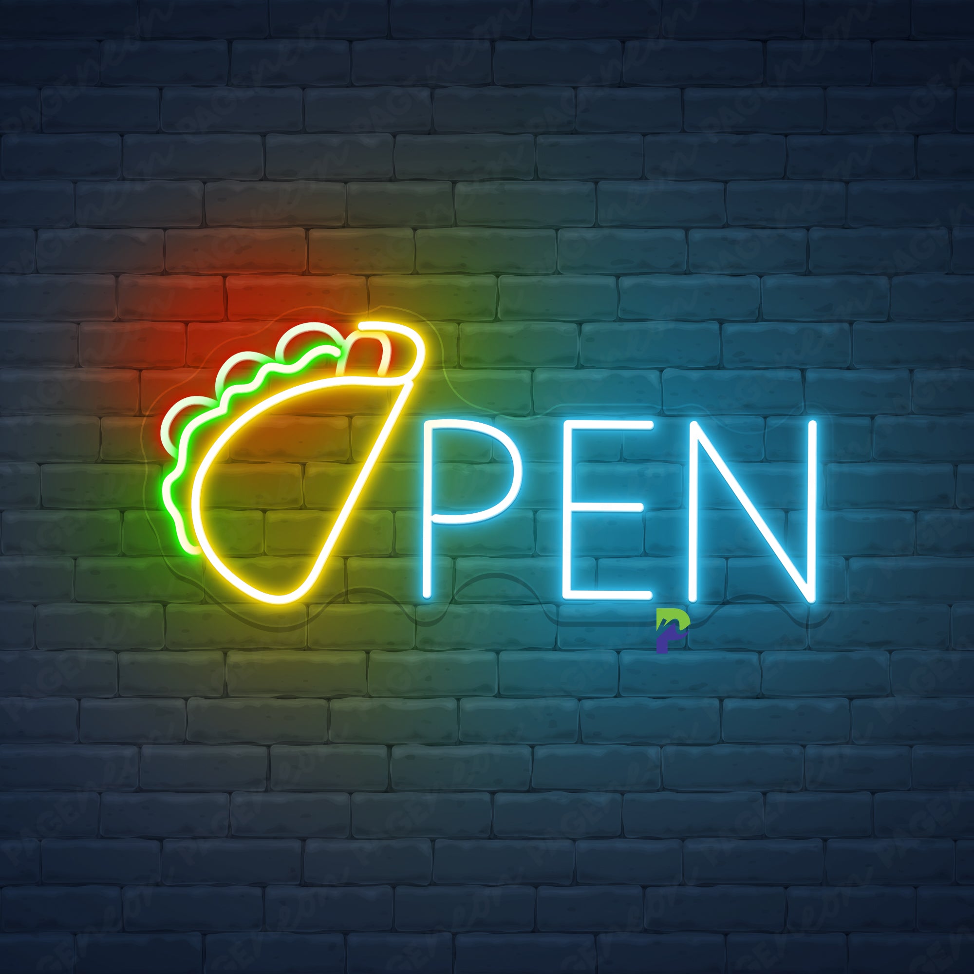 Tacos Open Neon Sign Mexican Food Led Light - PageNeon