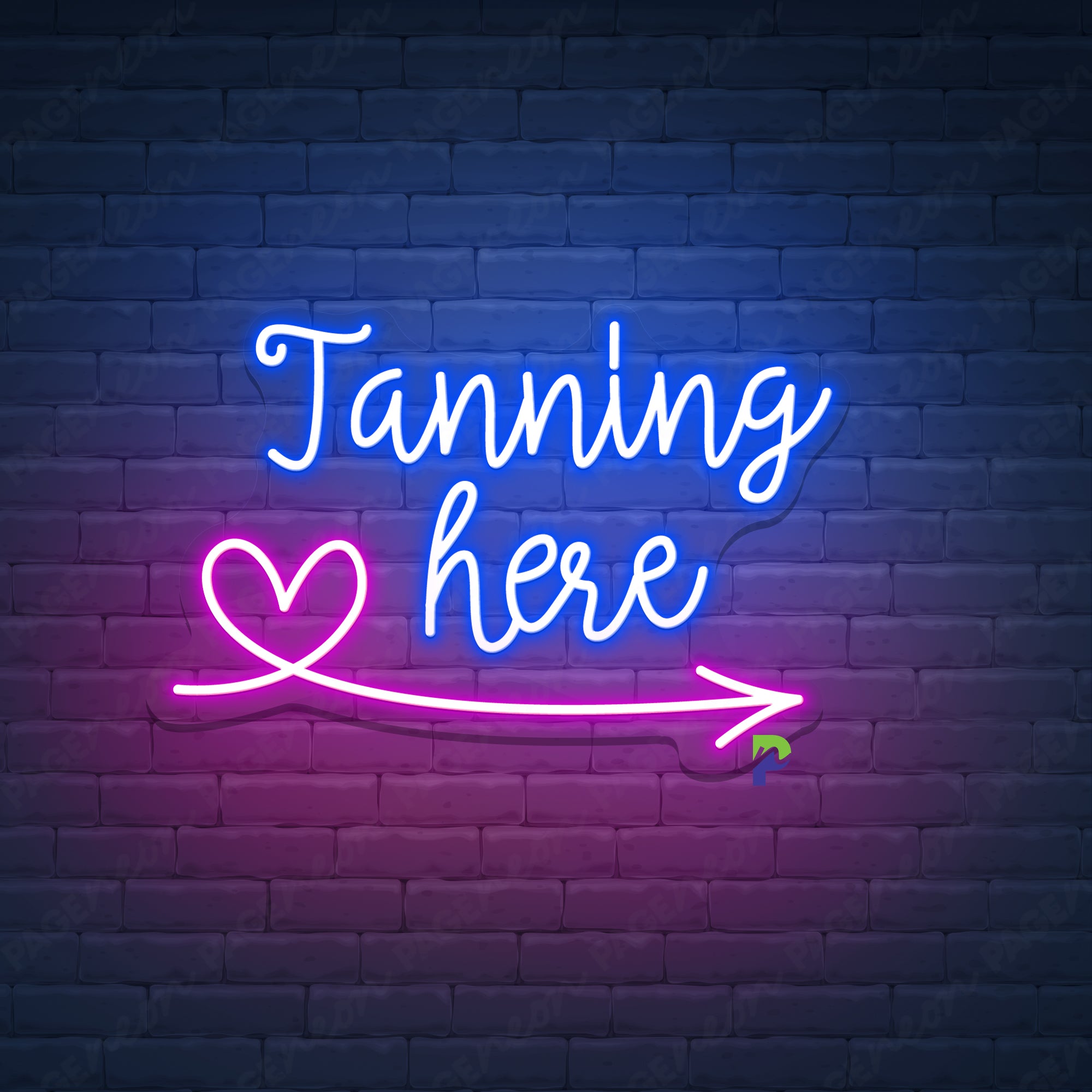 Tanning Here Neon Signs Arrow Led Light