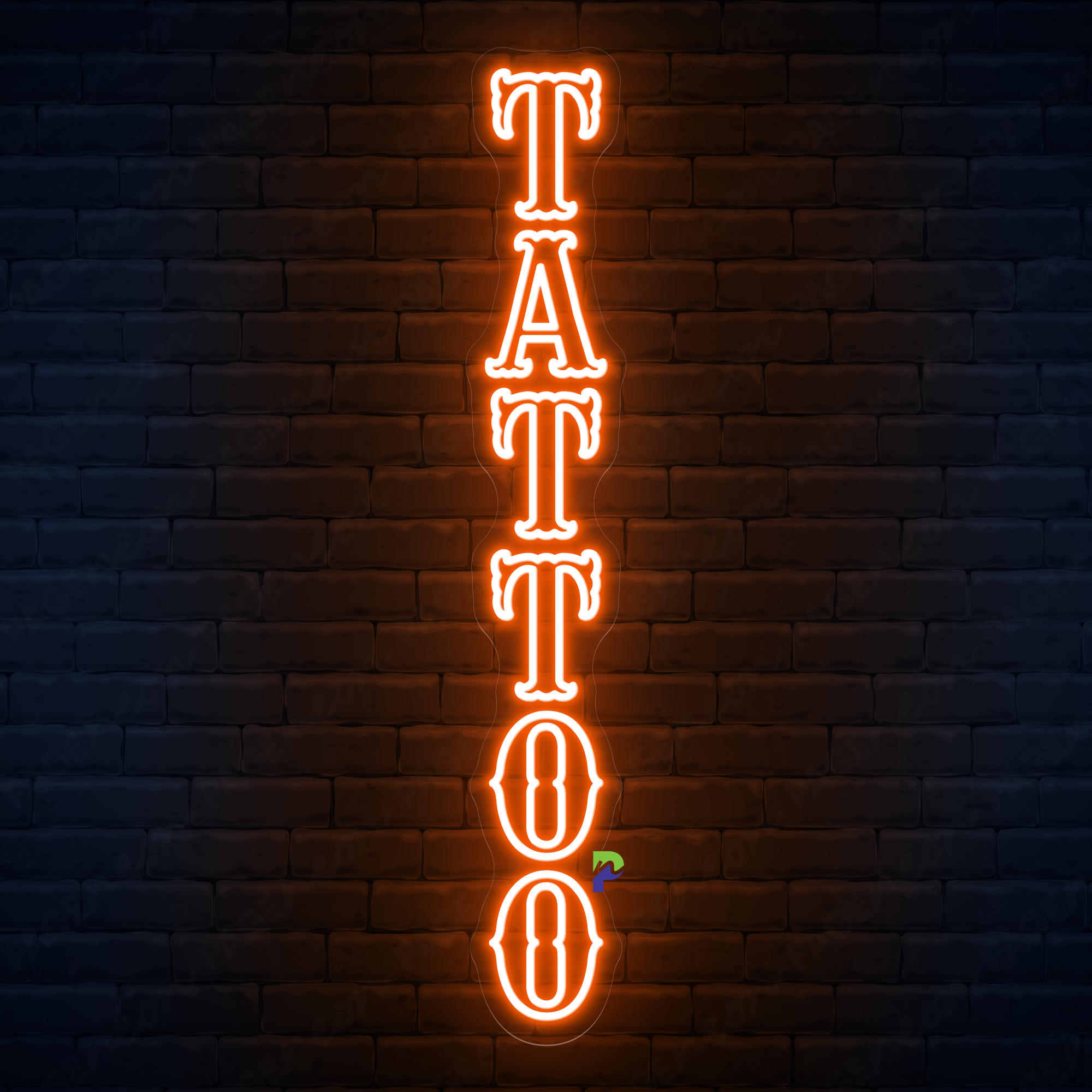 Tattoo Neon Signs Art Vertical Led Light
