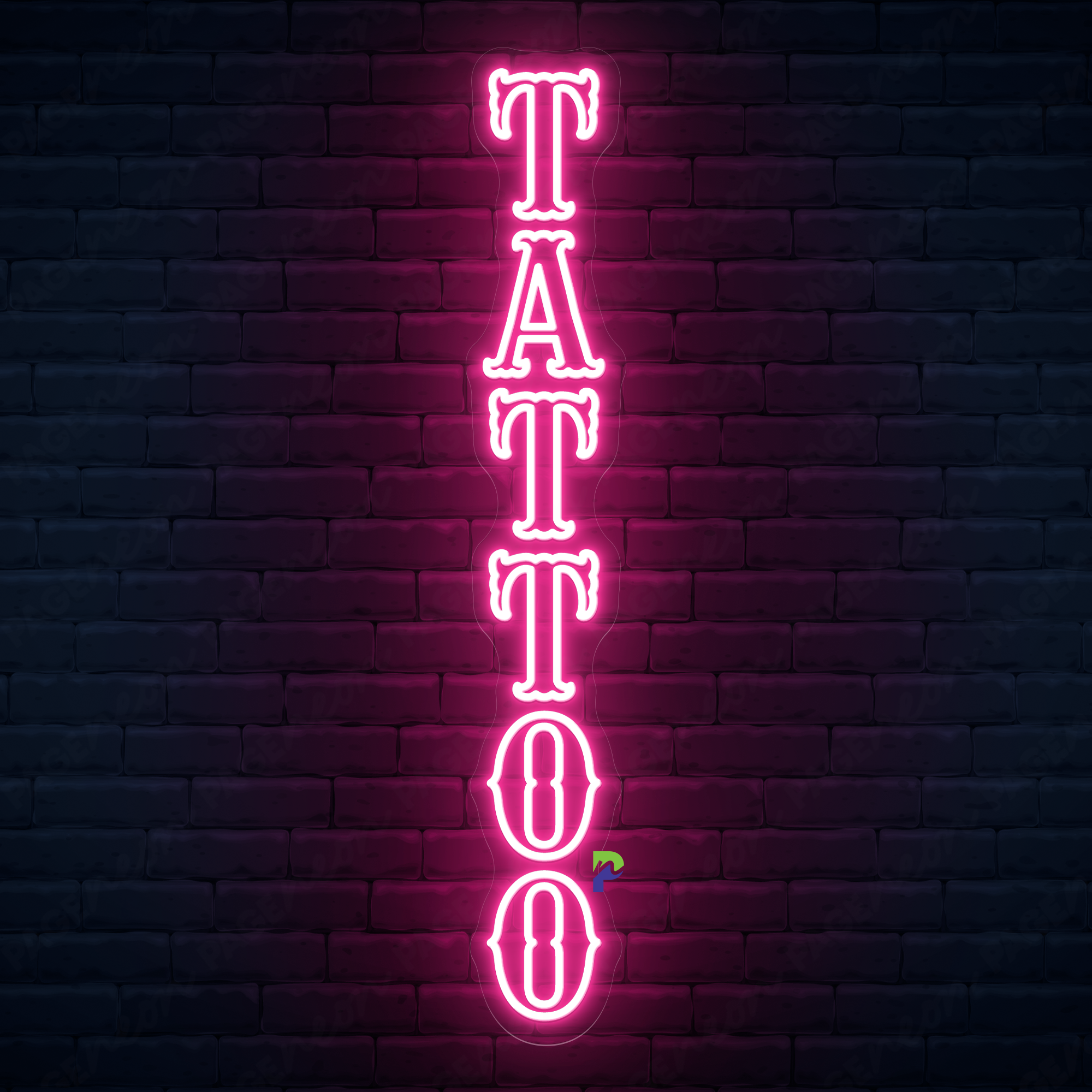 Tattoo Neon Signs Art Vertical Led Light