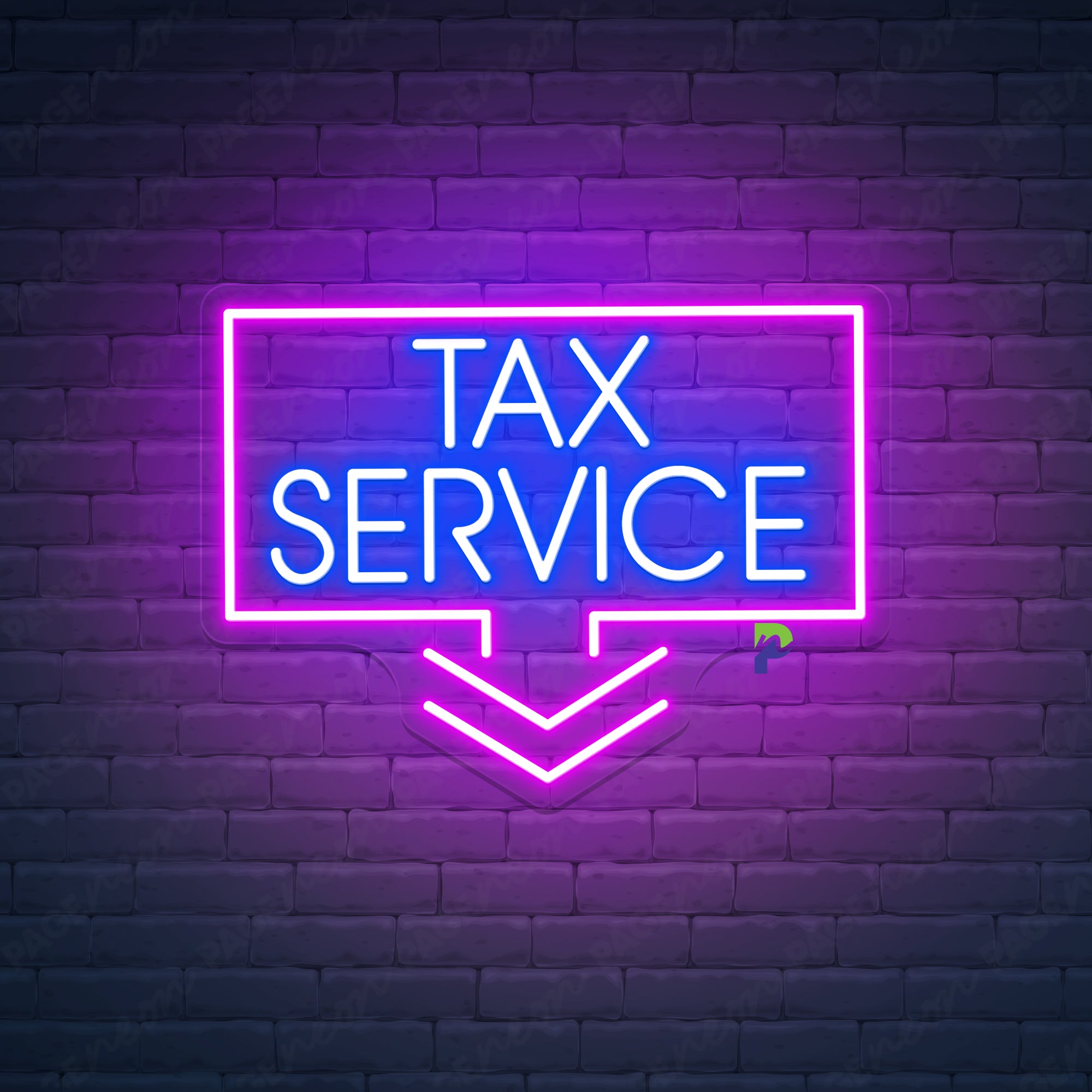 Tax Service Neon Signs Business Led Light