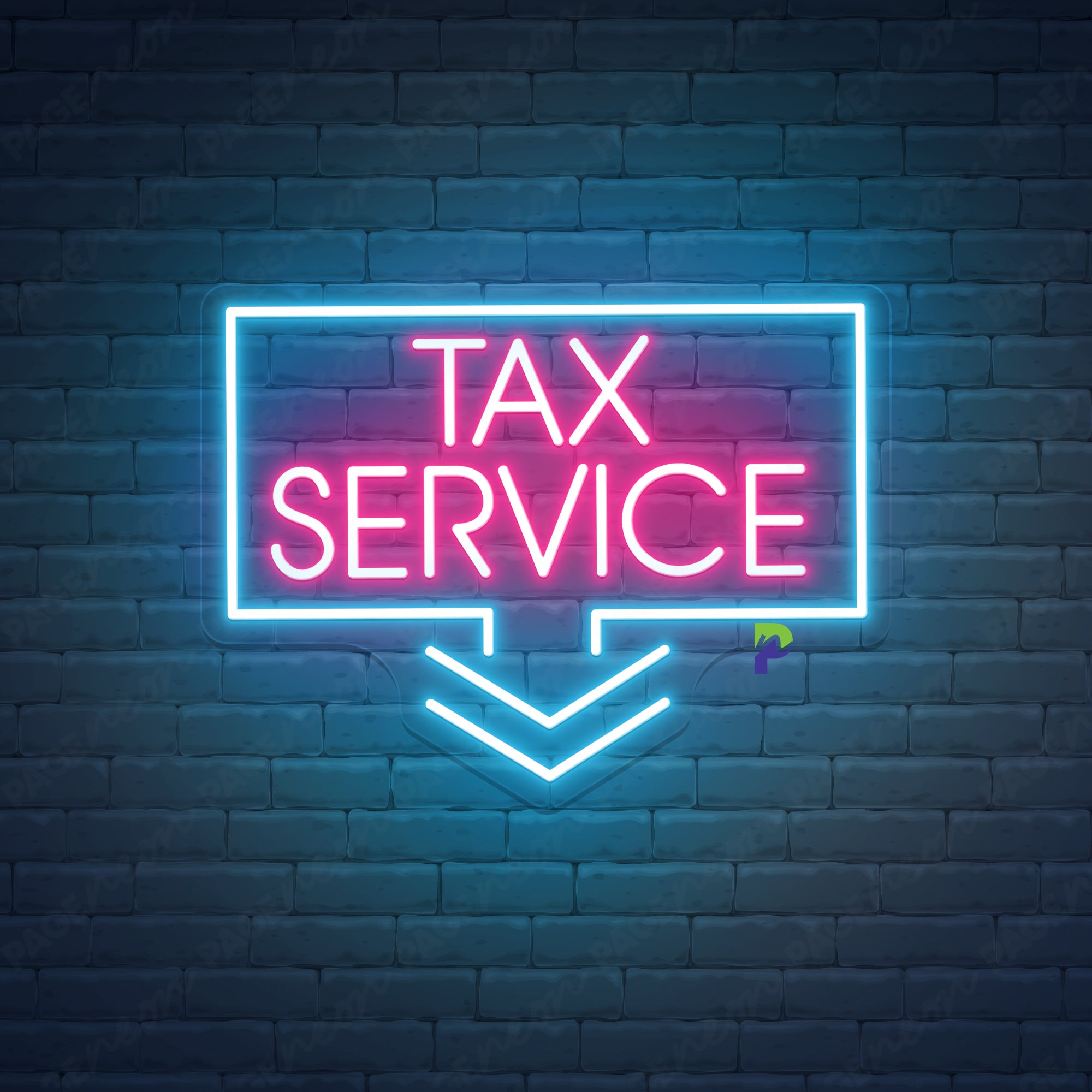 Tax Service Neon Signs Business Led Light