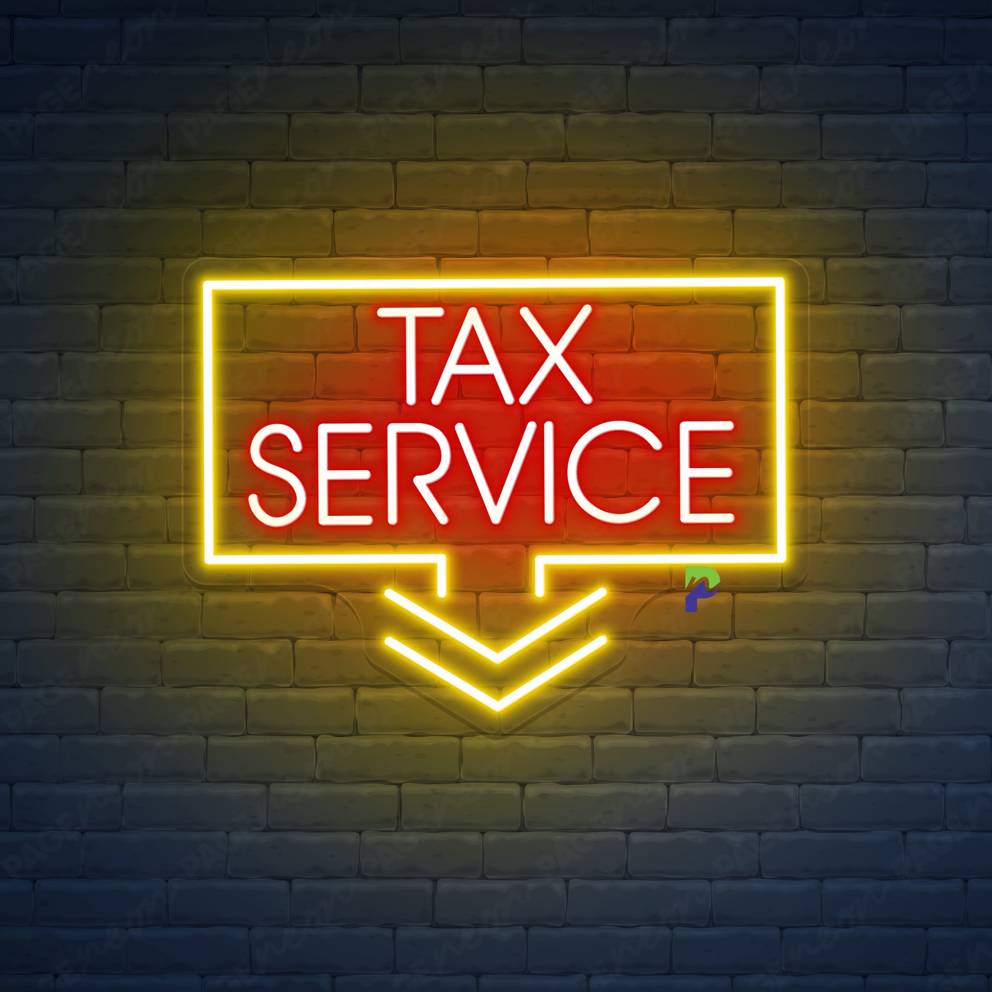 Tax Service Neon Signs Business Led Light