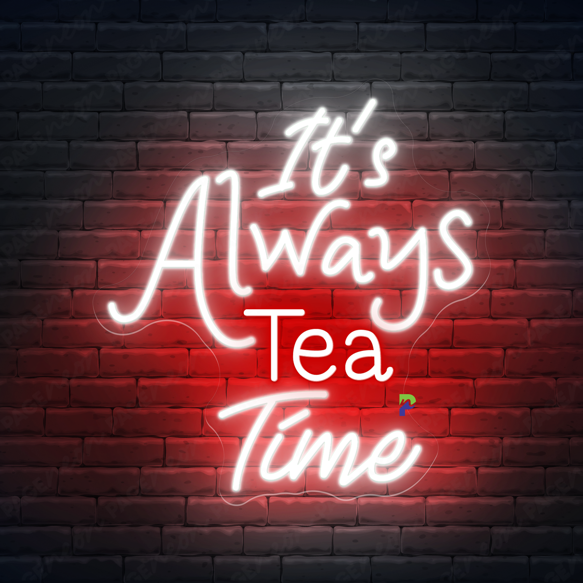 Tea Time Neon Signs Quote Led Light For Business