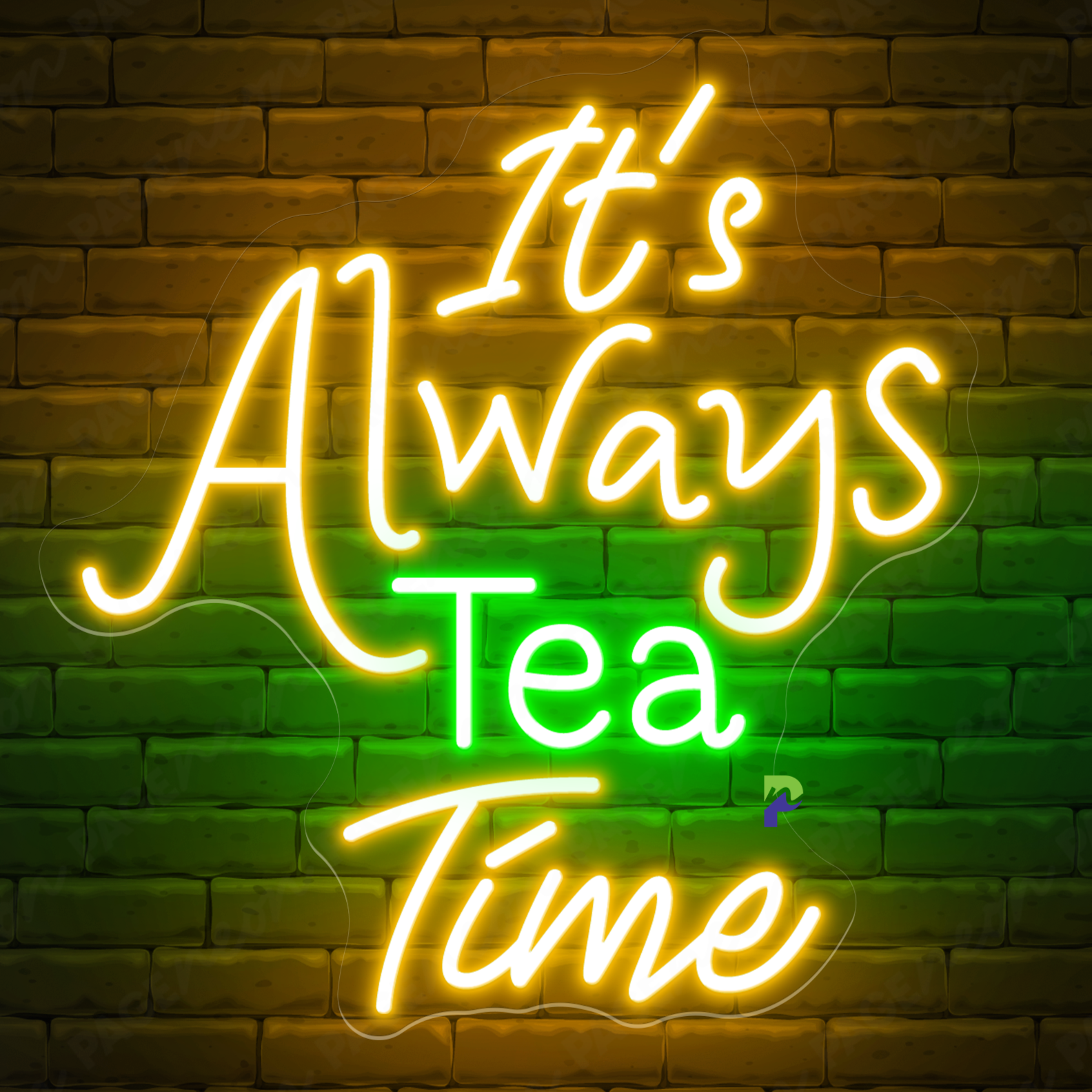 Tea Time Neon Signs Quote Led Light For Business