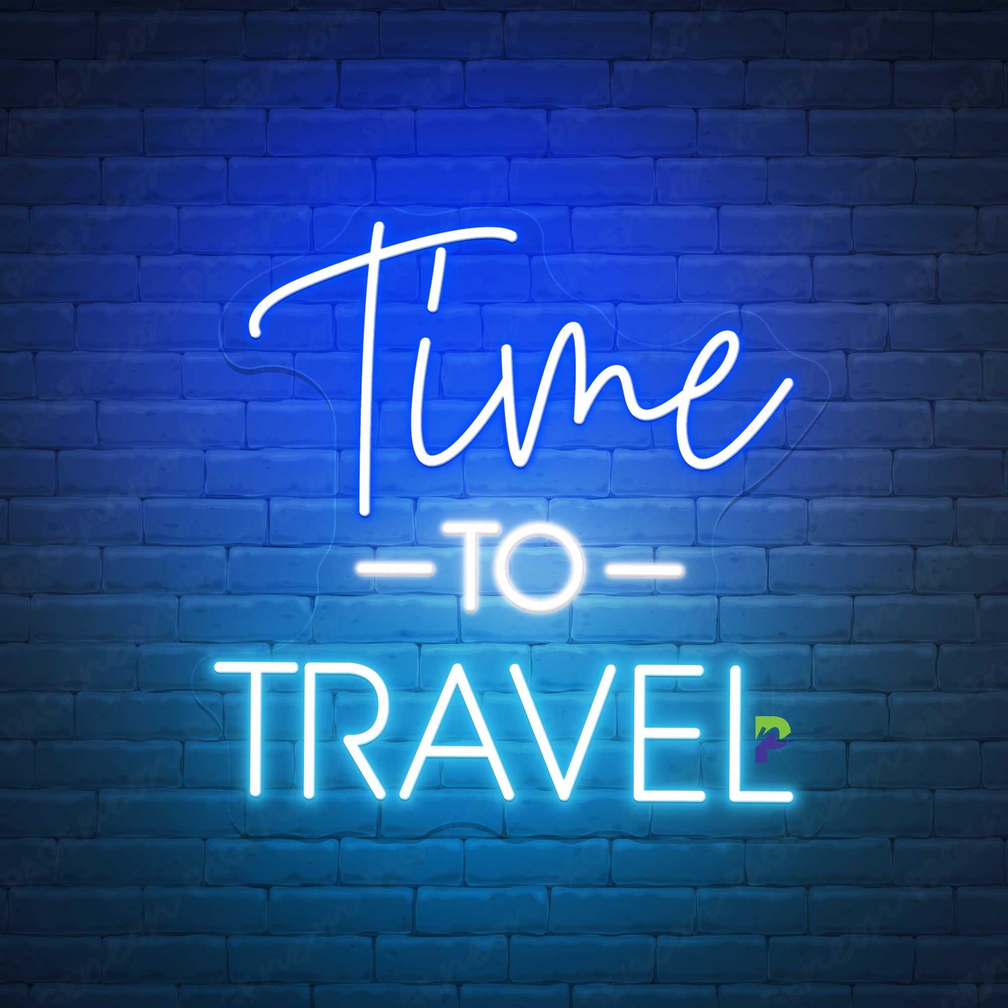 Time To Travel Neon Signs Quote Led Light