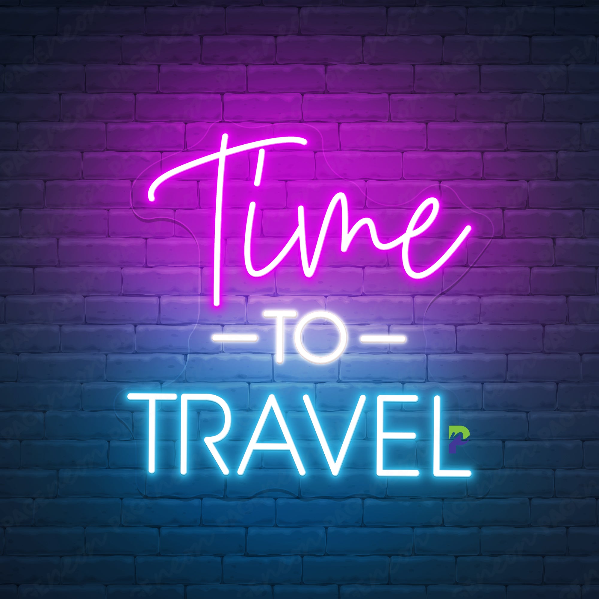 Time To Travel Neon Signs Quote Led Light