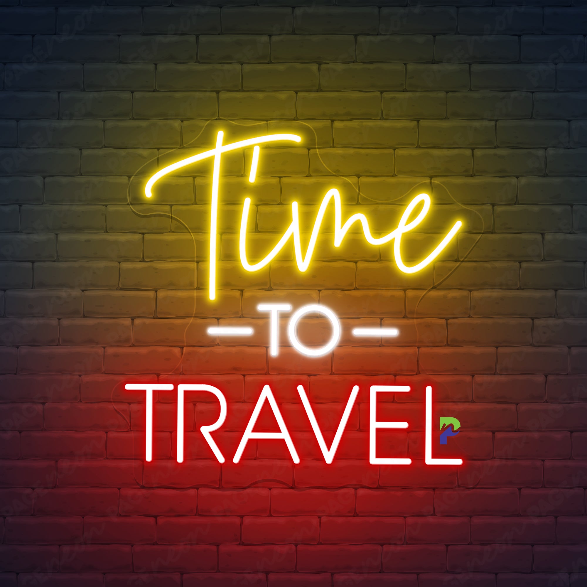 Time To Travel Neon Signs Quote Led Light