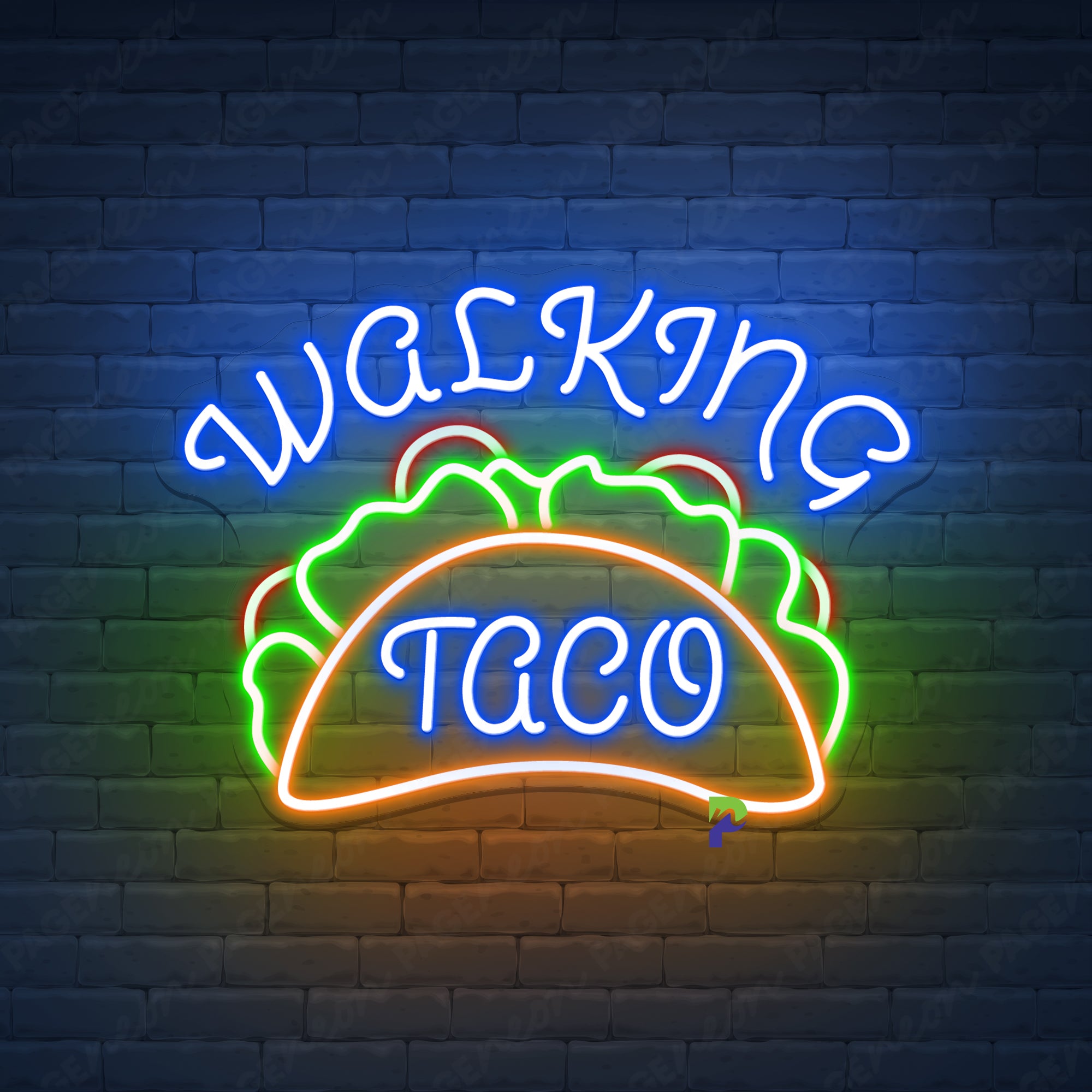 Walking Taco Neon Signs Food Led Light