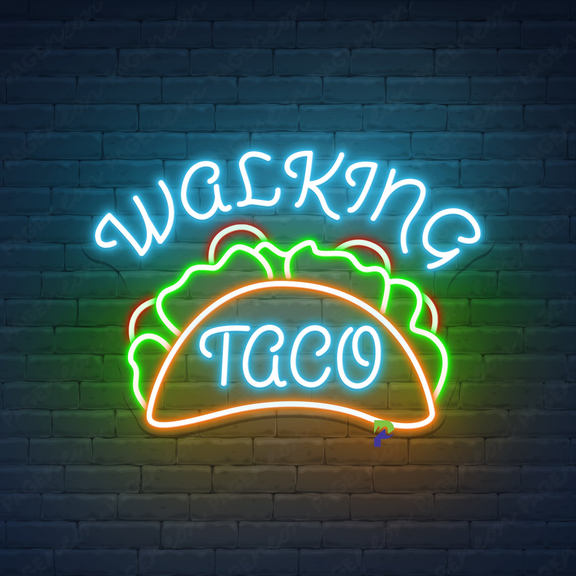 Walking Taco Neon Signs Food Led Light