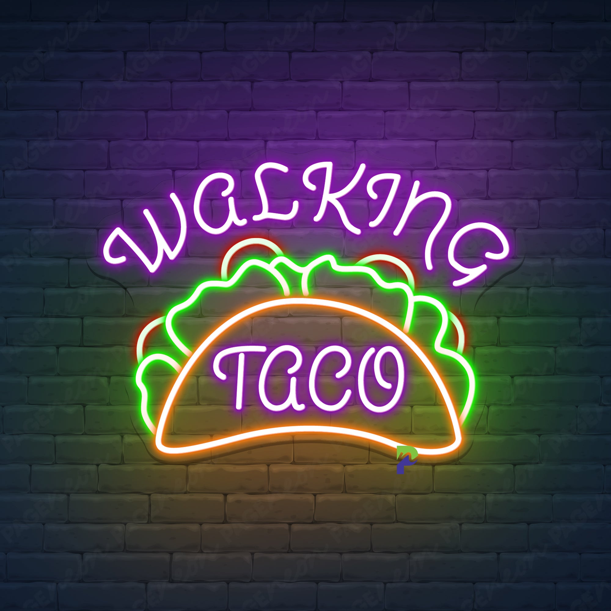 Walking Taco Neon Signs Food Led Light