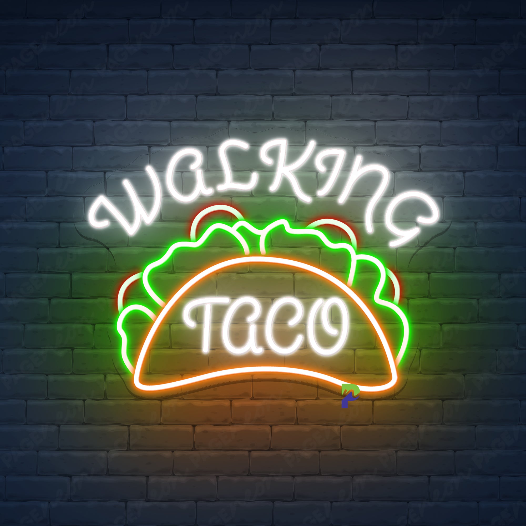 Walking Taco Neon Signs Food Led Light