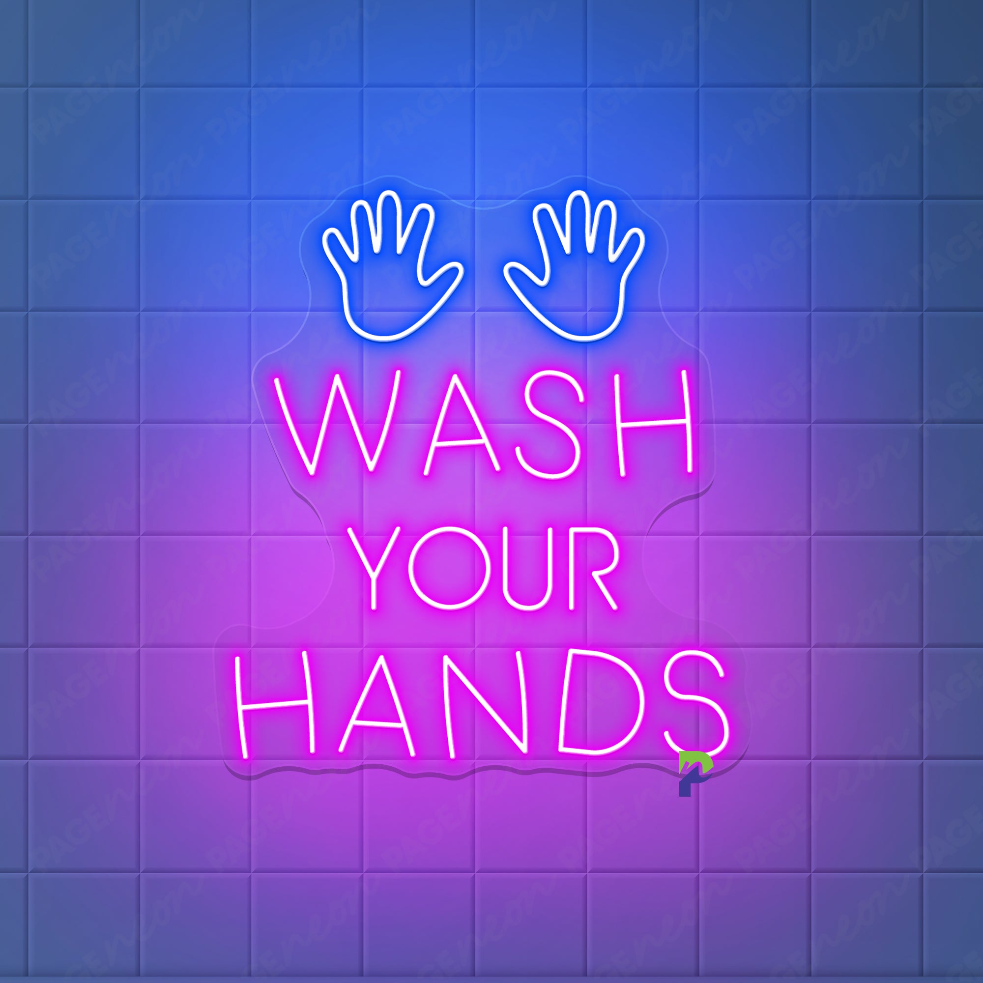 Wash Your Hands Neon Sign Kids Remind Led Light