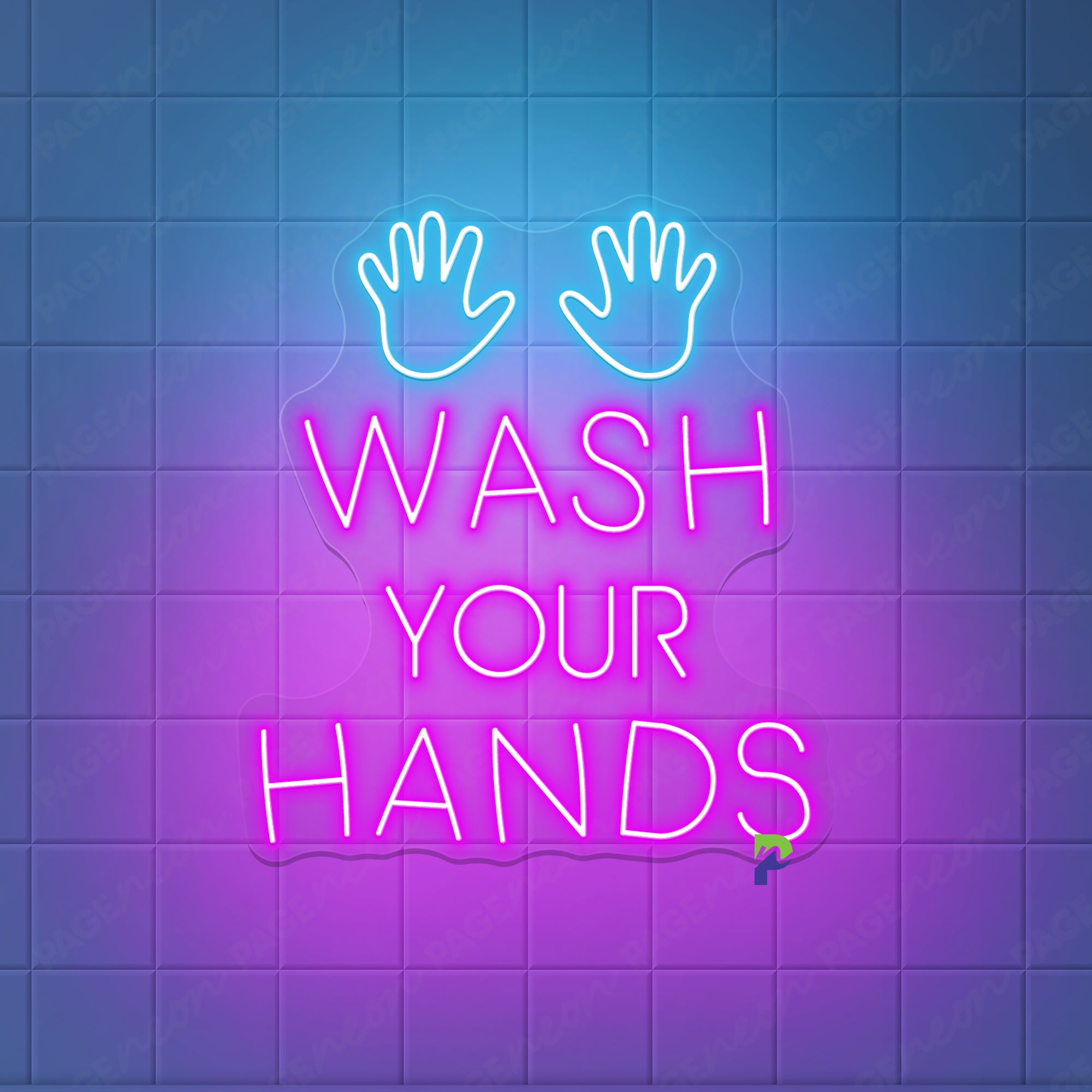 Wash Your Hands Neon Sign Kids Remind Led Light