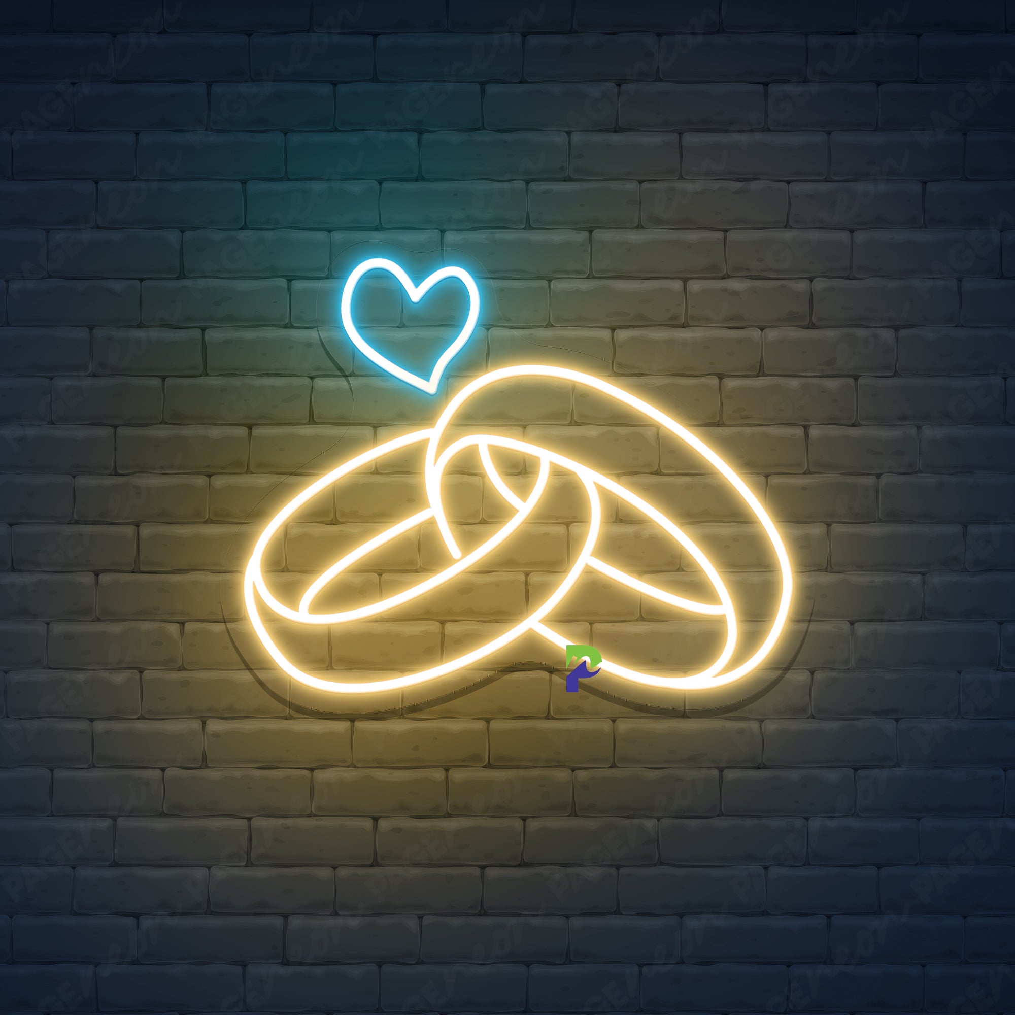 Wedding Neon Sign Ring Led Light