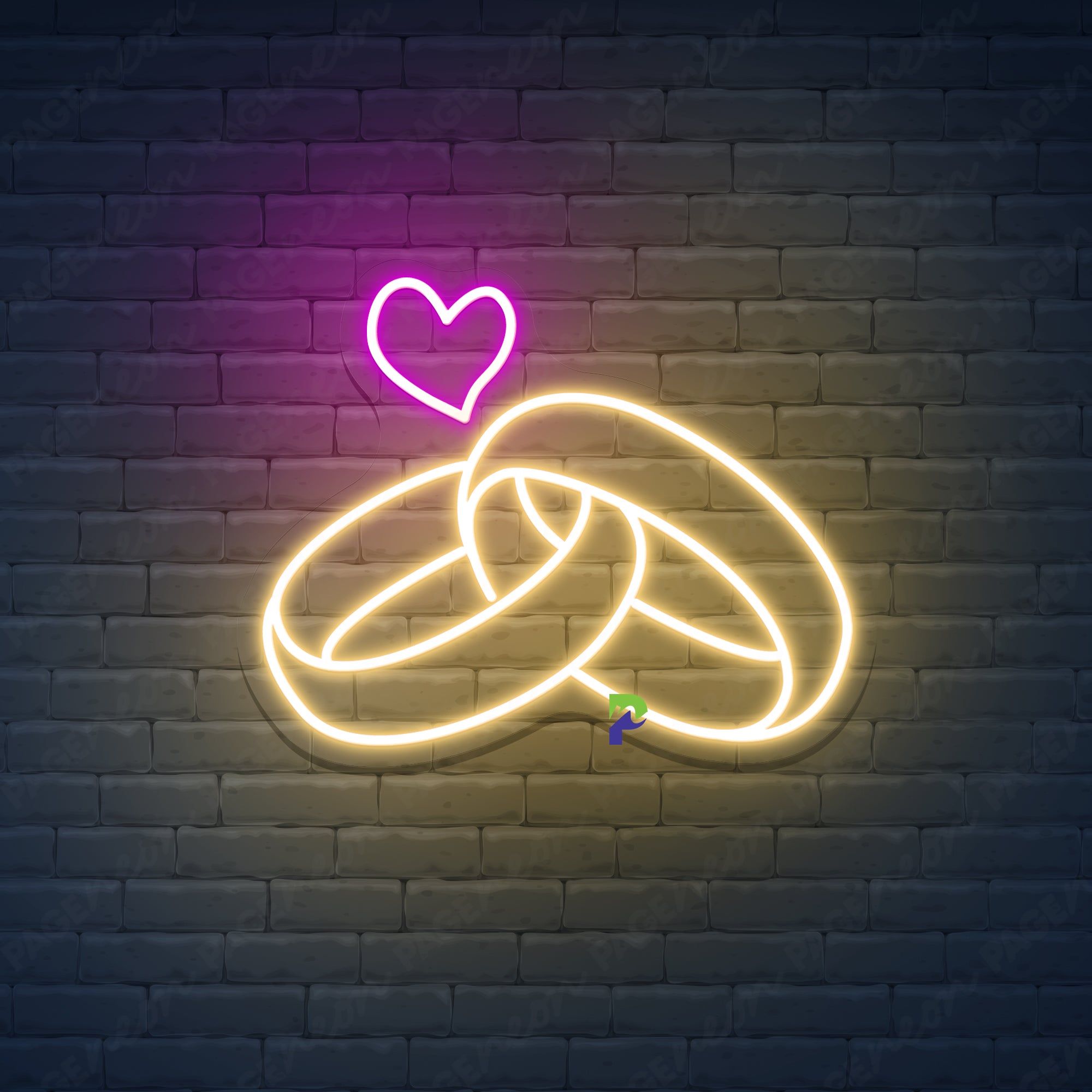 Wedding Neon Sign Ring Led Light