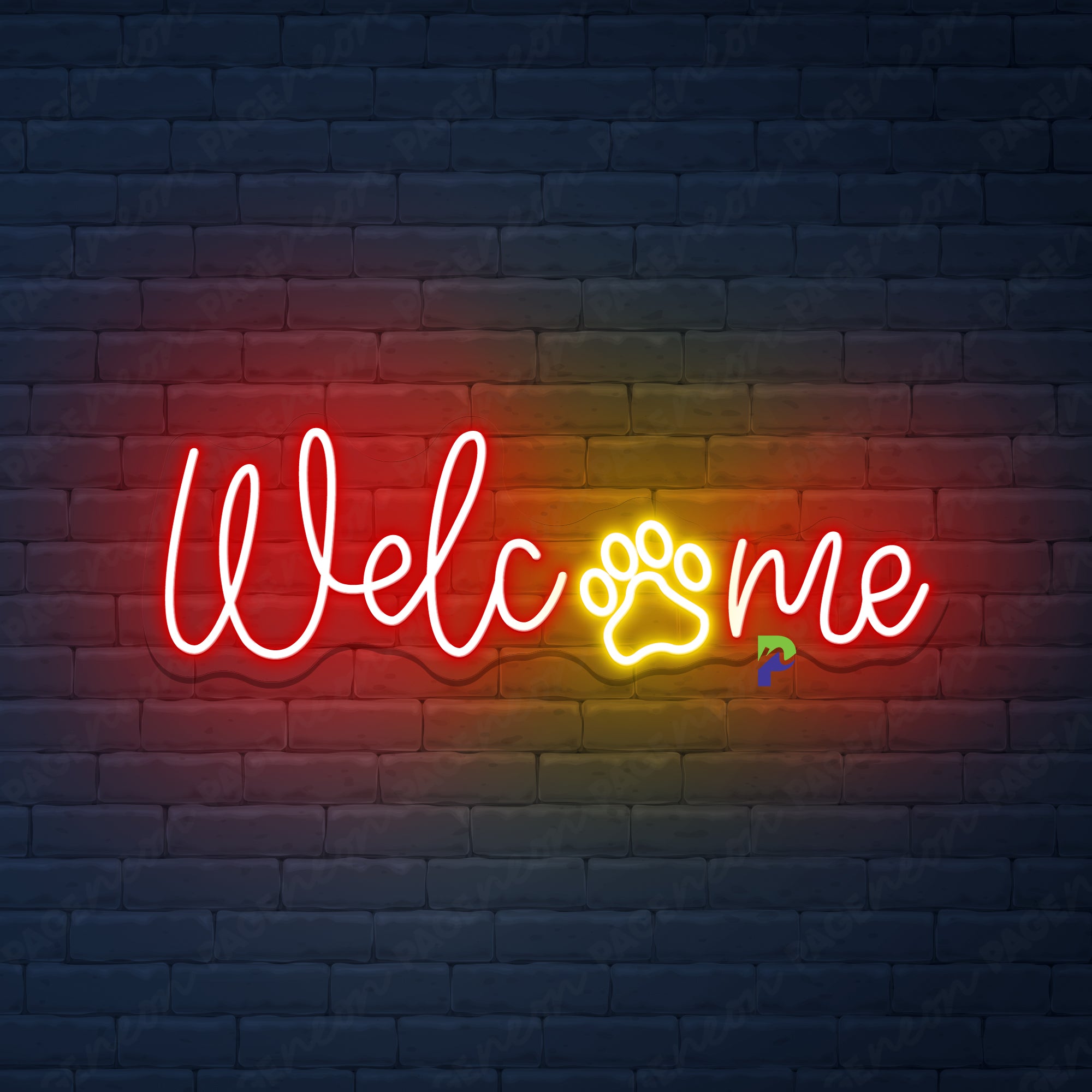 Dog Welcome Neon Sign Pet Led Light