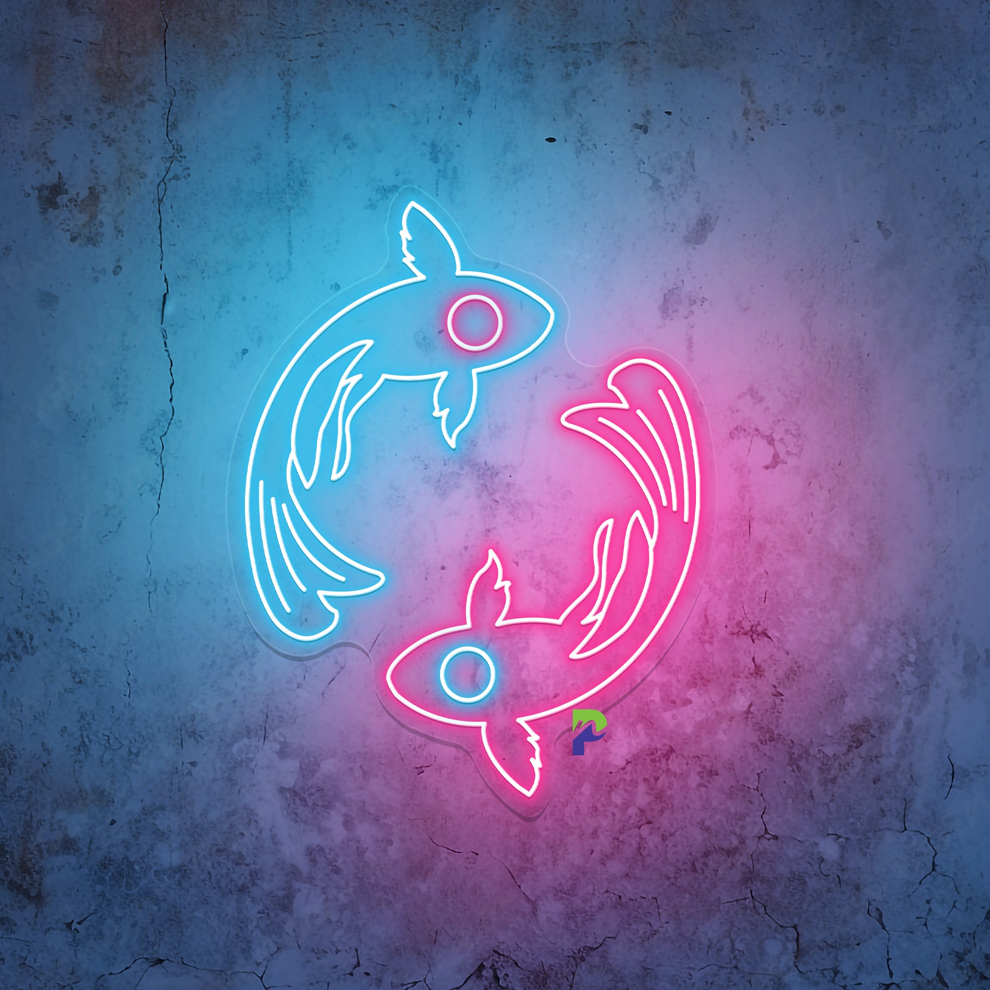 Yin Yang Neon Sign Symbol Fish Led Light