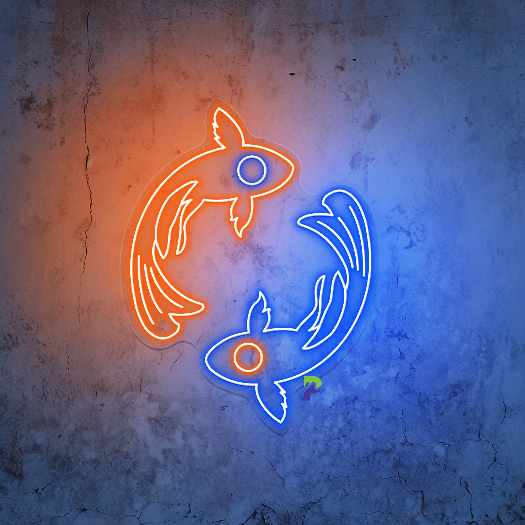 Yin Yang Neon Sign Symbol Fish Led Light