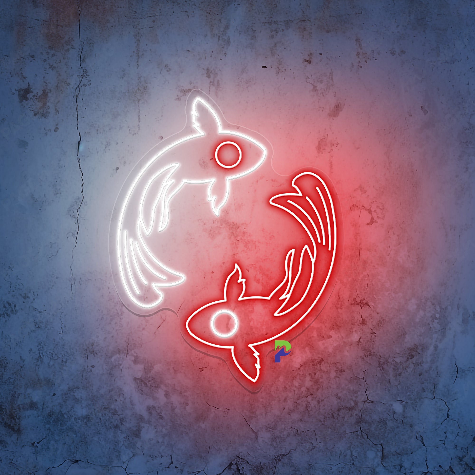 Yin Yang Neon Sign Symbol Fish Led Light