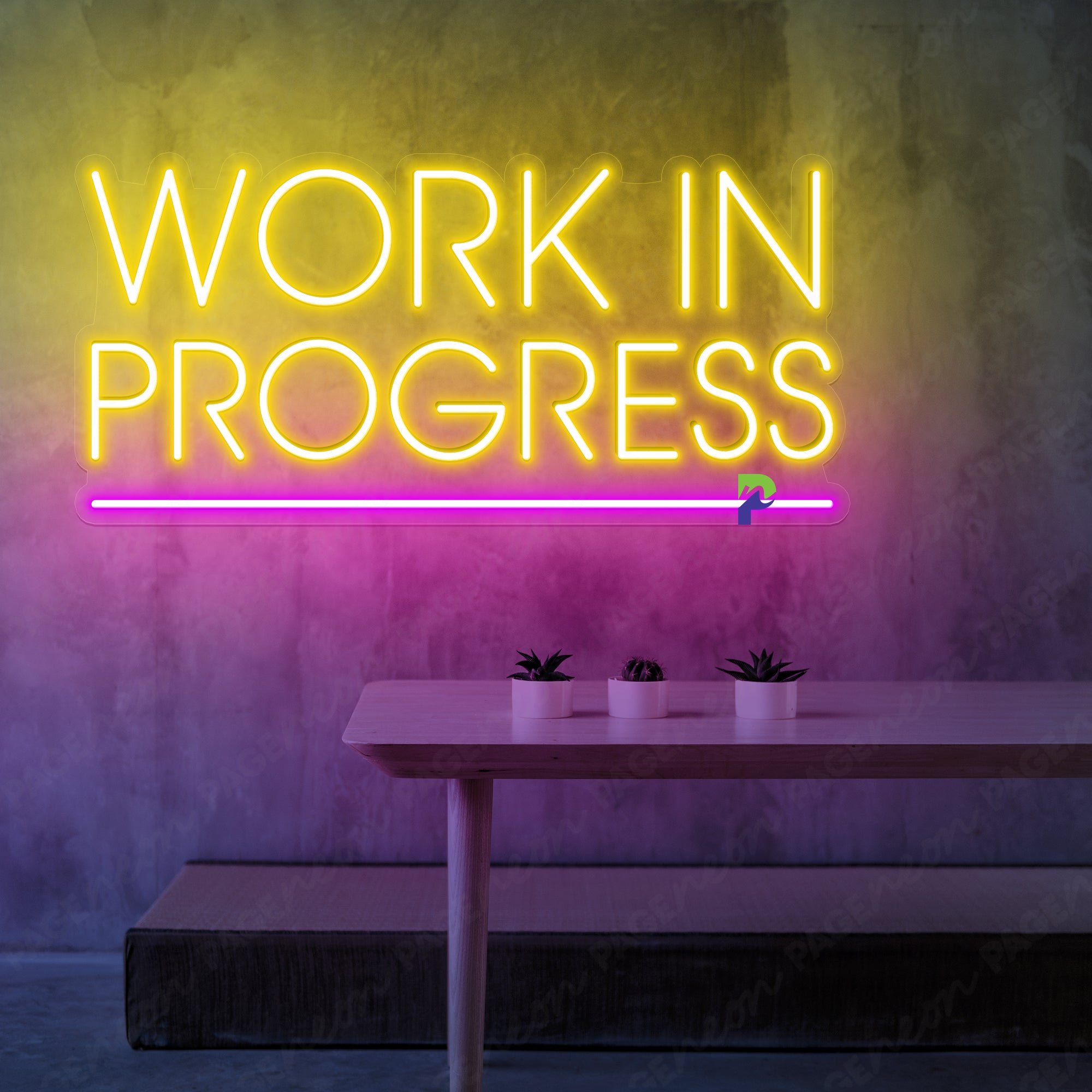 Work In Progress Neon Sign Led Light For Business