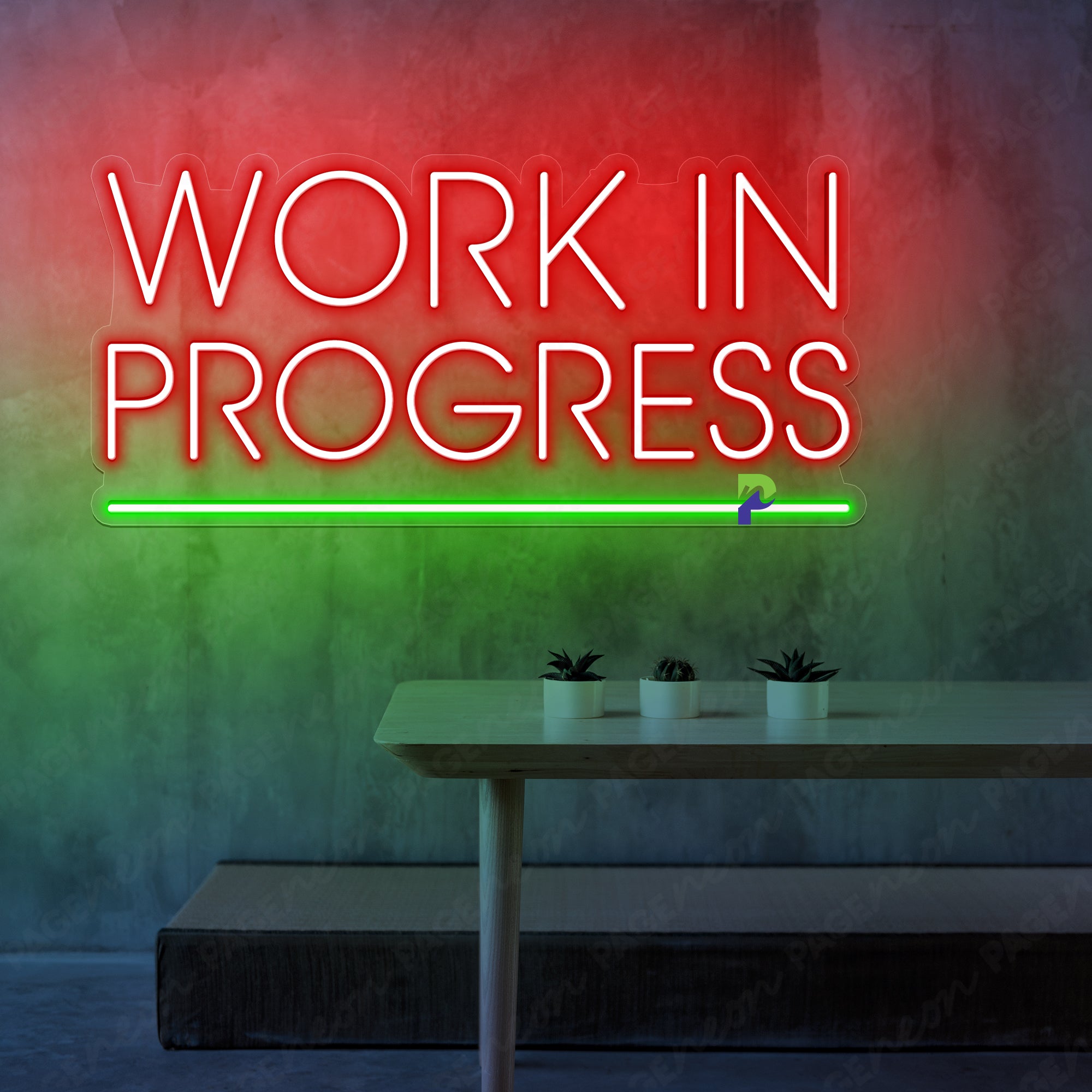 Work In Progress Neon Sign Led Light For Business
