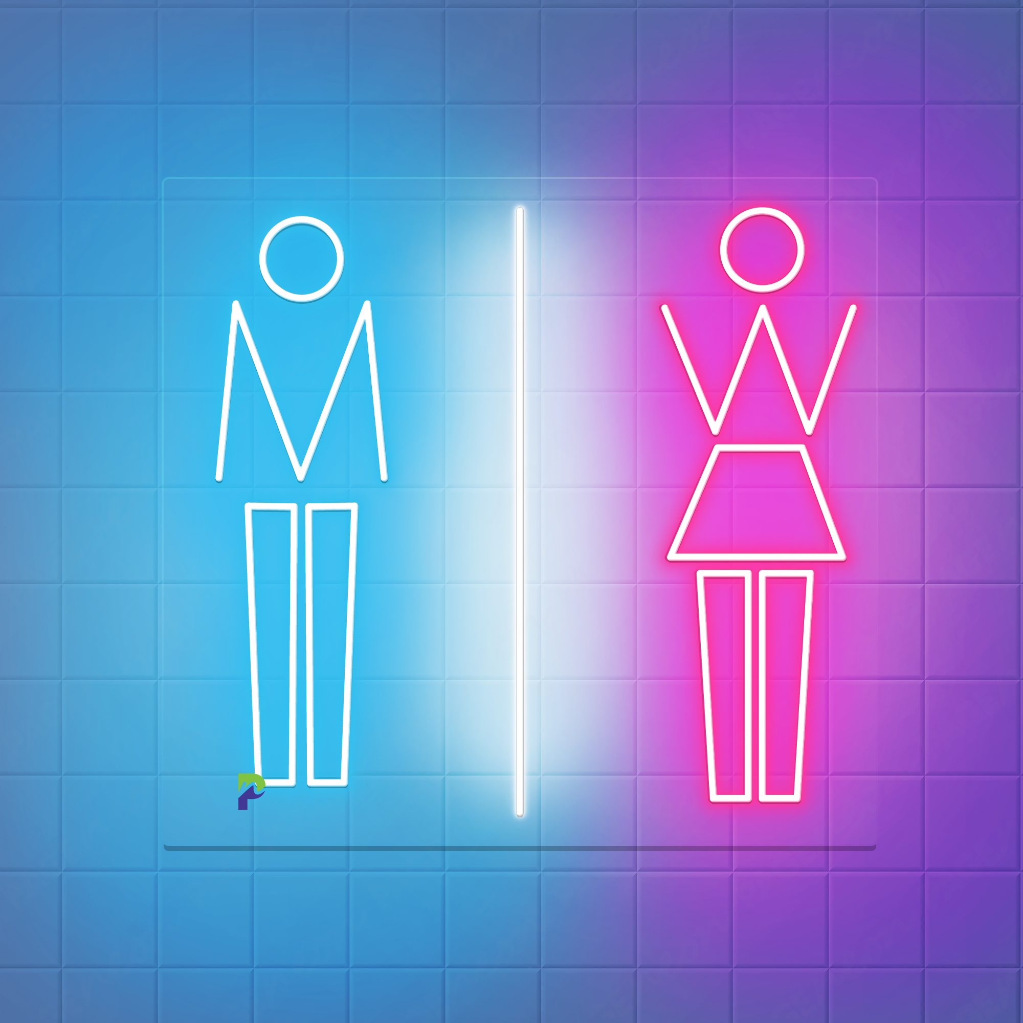 Men Women Neon Toilet Sign Led Light For Bathroom