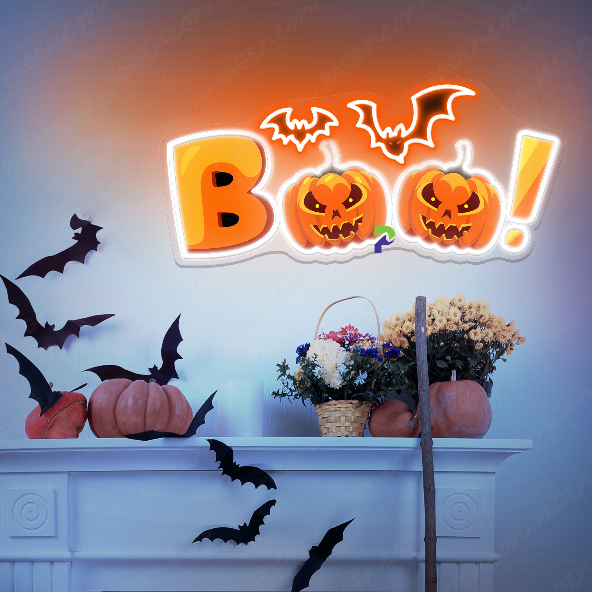 Boo Neon Sign Halloween Scary Led Light