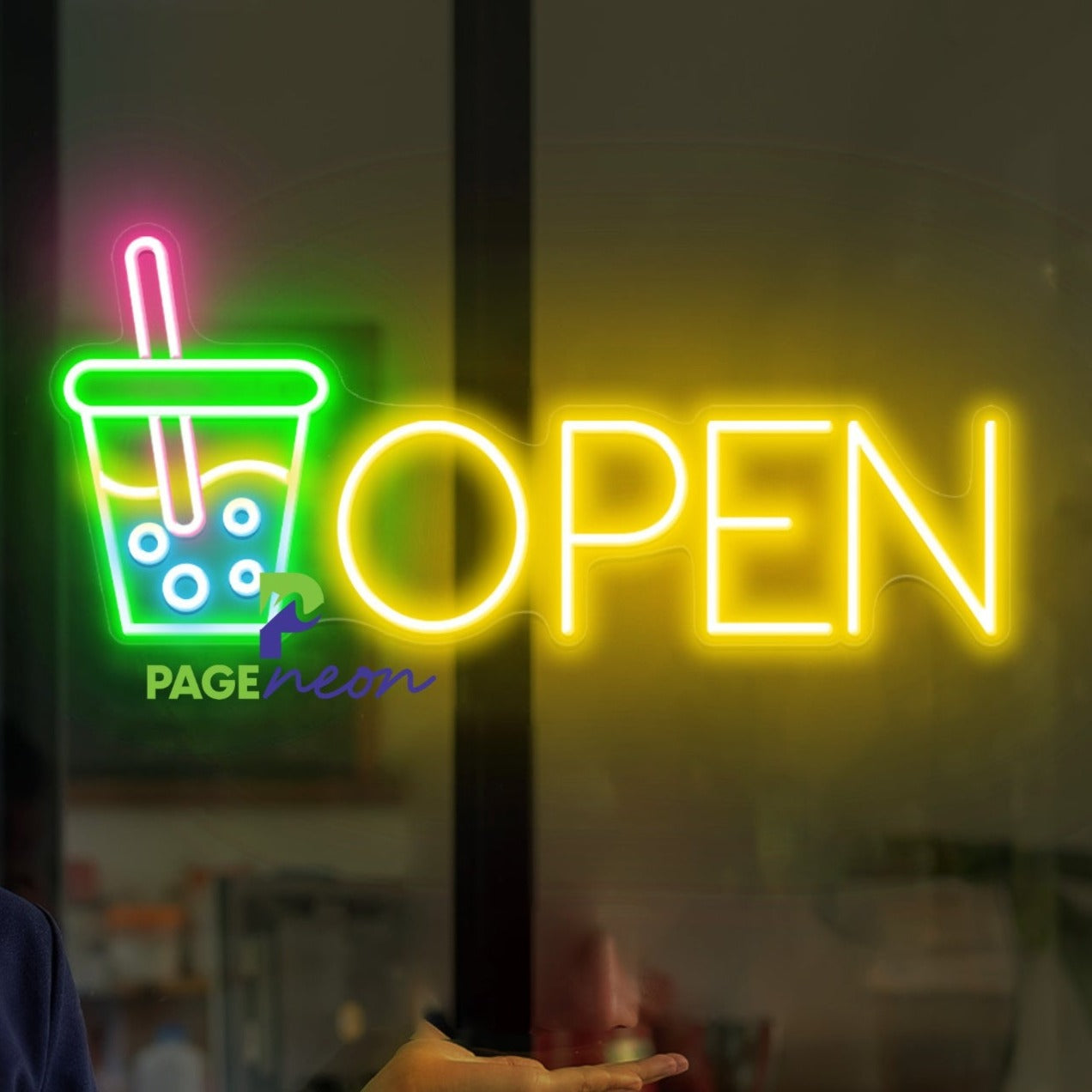 Bubble Tea Neon Open Sign Business Led Light