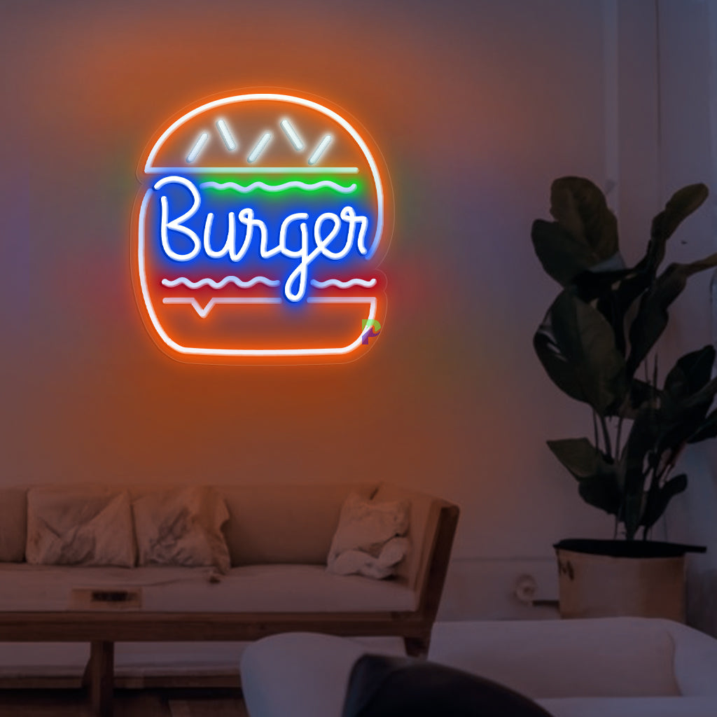 Burger Neon Sign Restaurant Led Light
