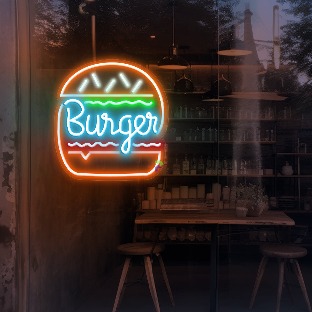 Burger Neon Sign Restaurant Led Light