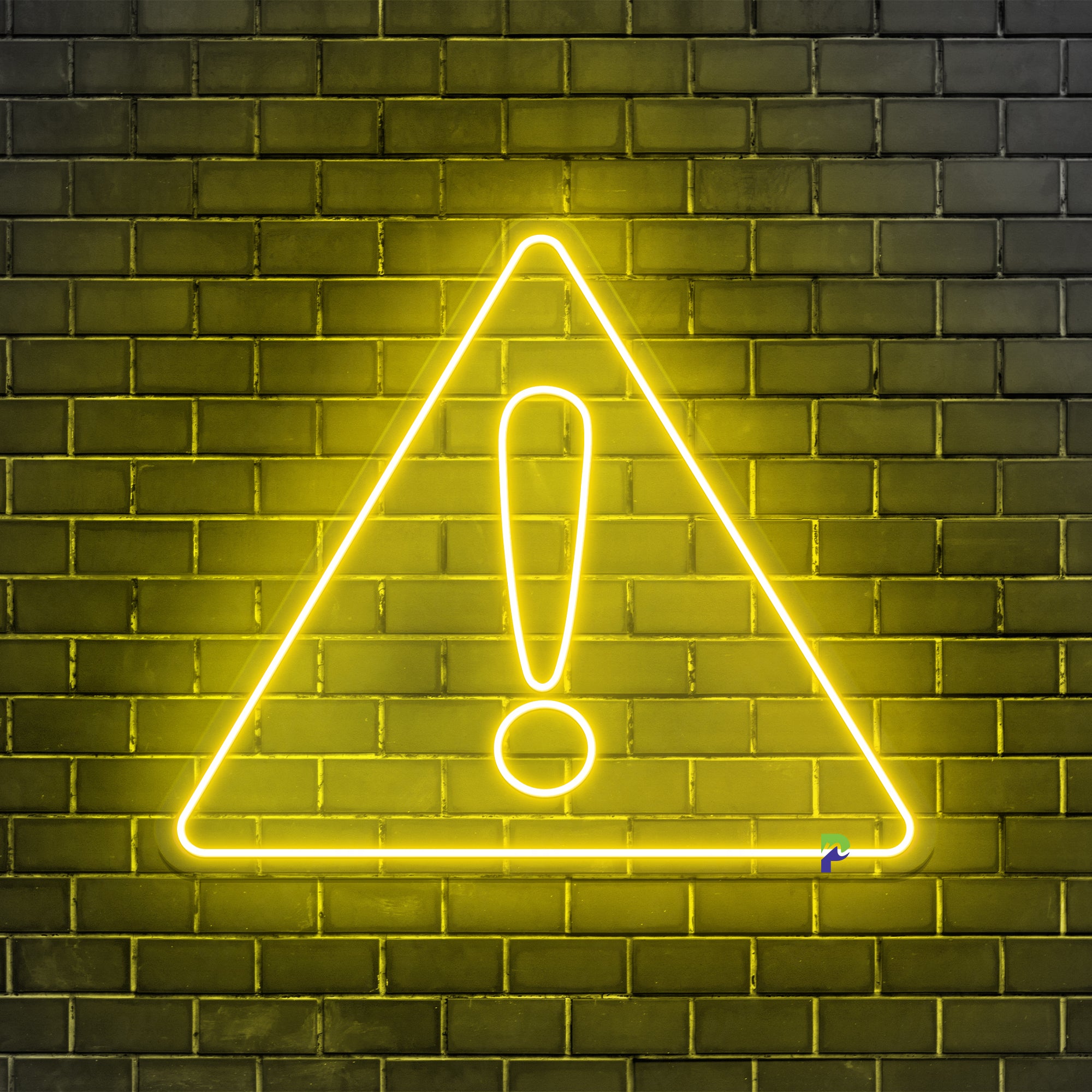 Caution Neon Sign Dangerous Warning Symbol Led Light