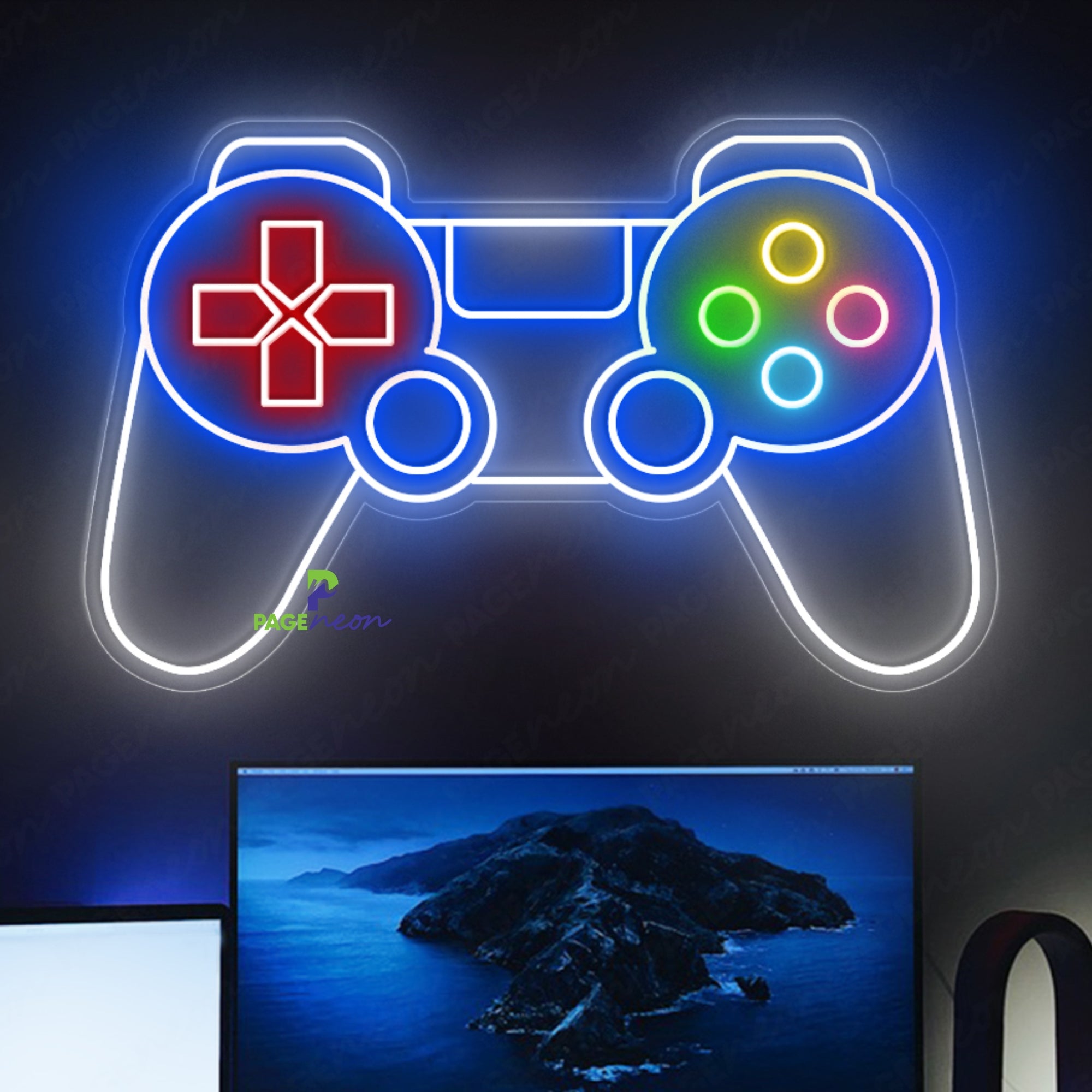 Neon Game Controller Sign - PageNeon