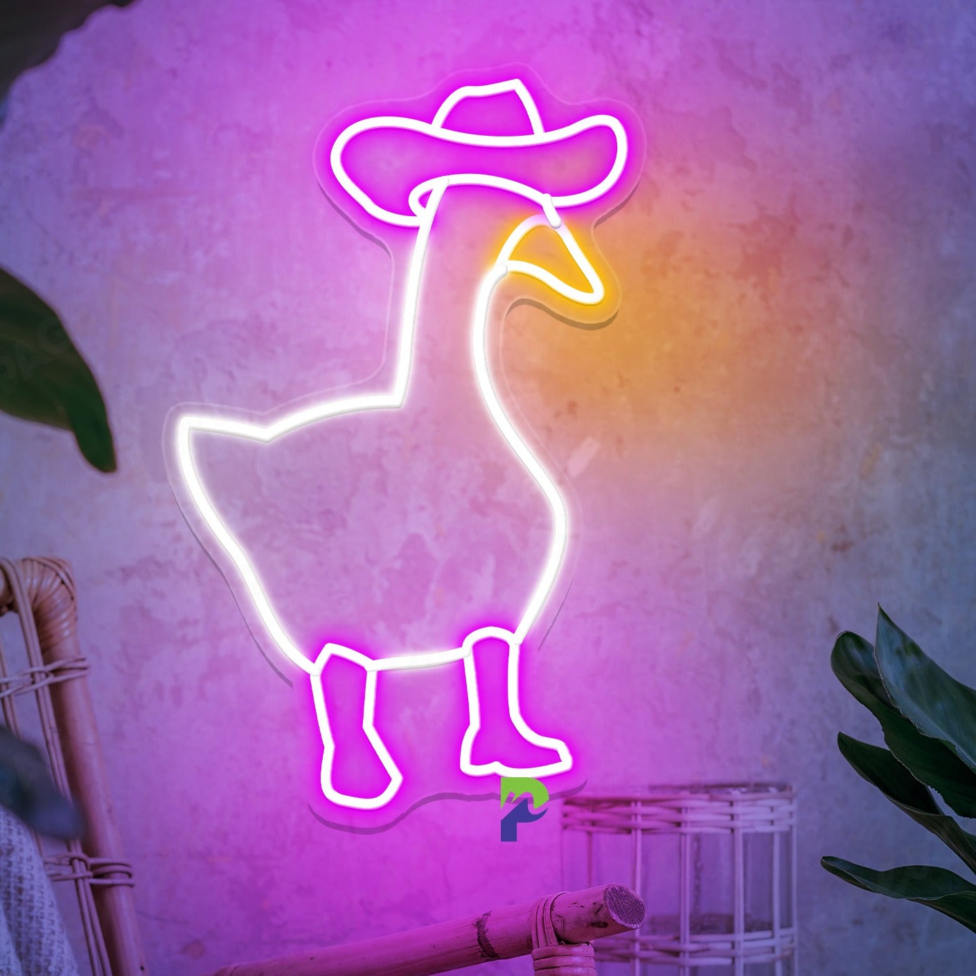 Duck Cowboy Neon Sign Led Light For Man Cave