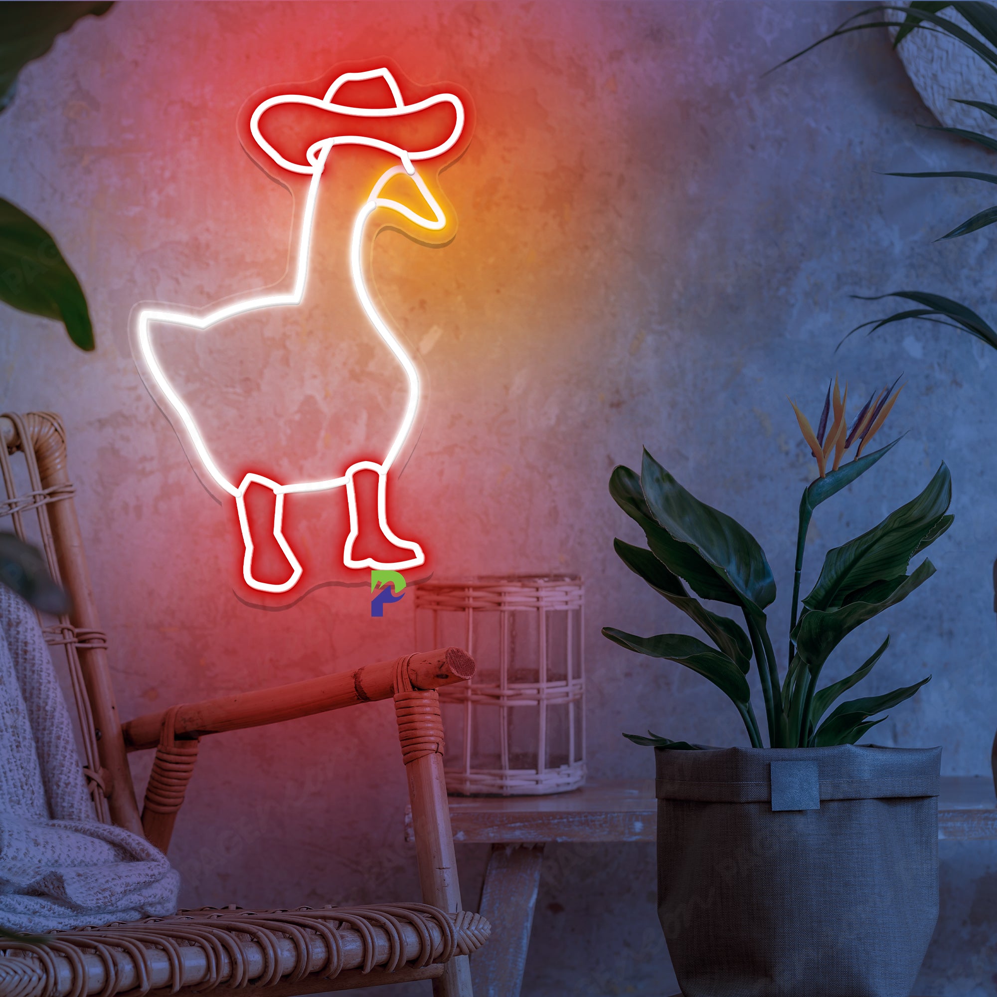 Duck Cowboy Neon Sign Led Light For Man Cave