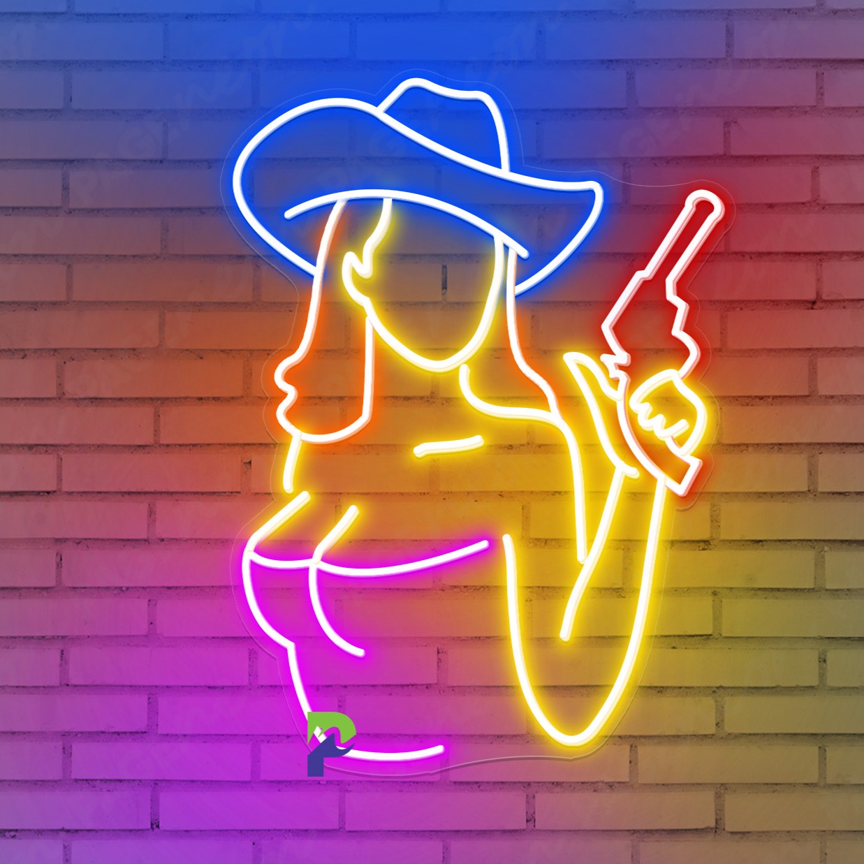 Cowgirl Neon Sign Led Light For Man Cave - PageNeon