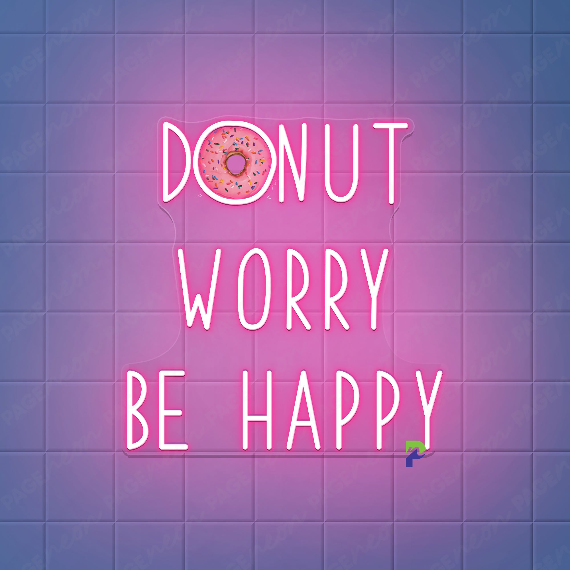 Donut Worry Be Happy Neon Sign Led Light