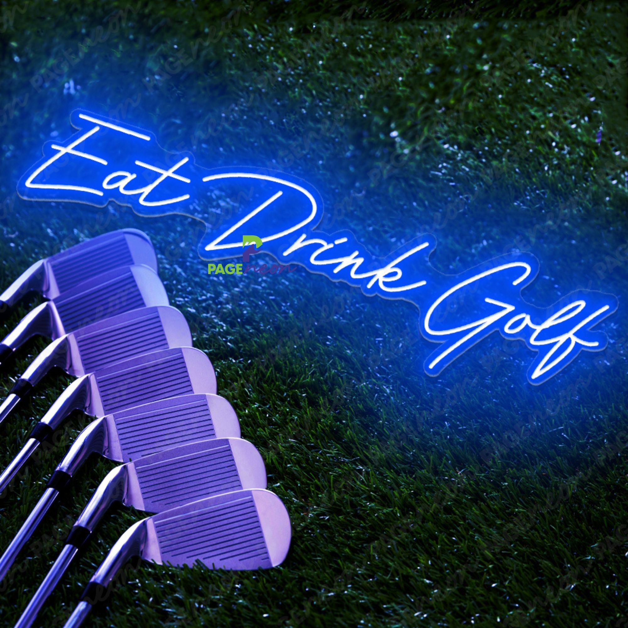 Eat Drink Golf Neon Sign Sporty Led Light