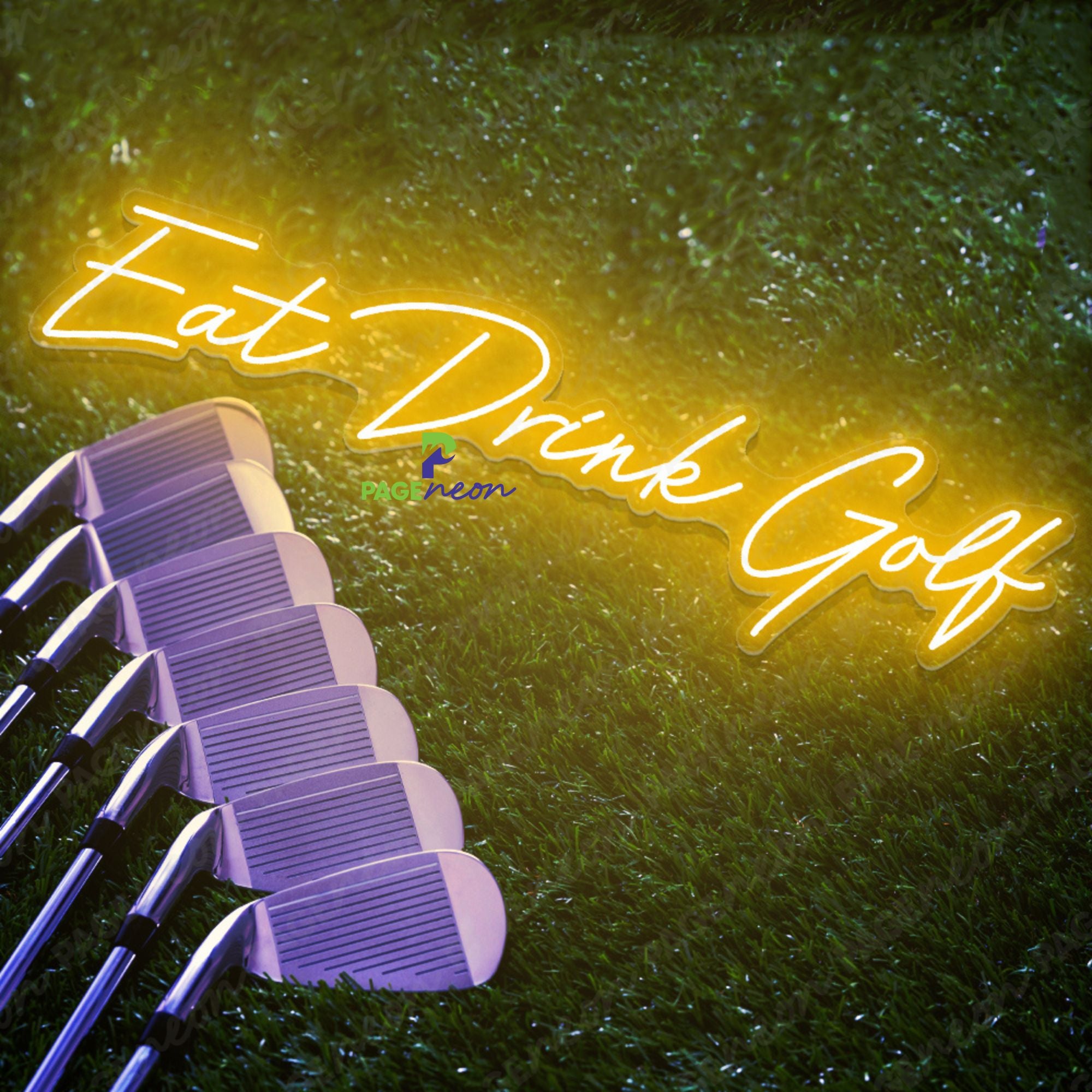 Eat Drink Golf Neon Sign Sporty Led Light
