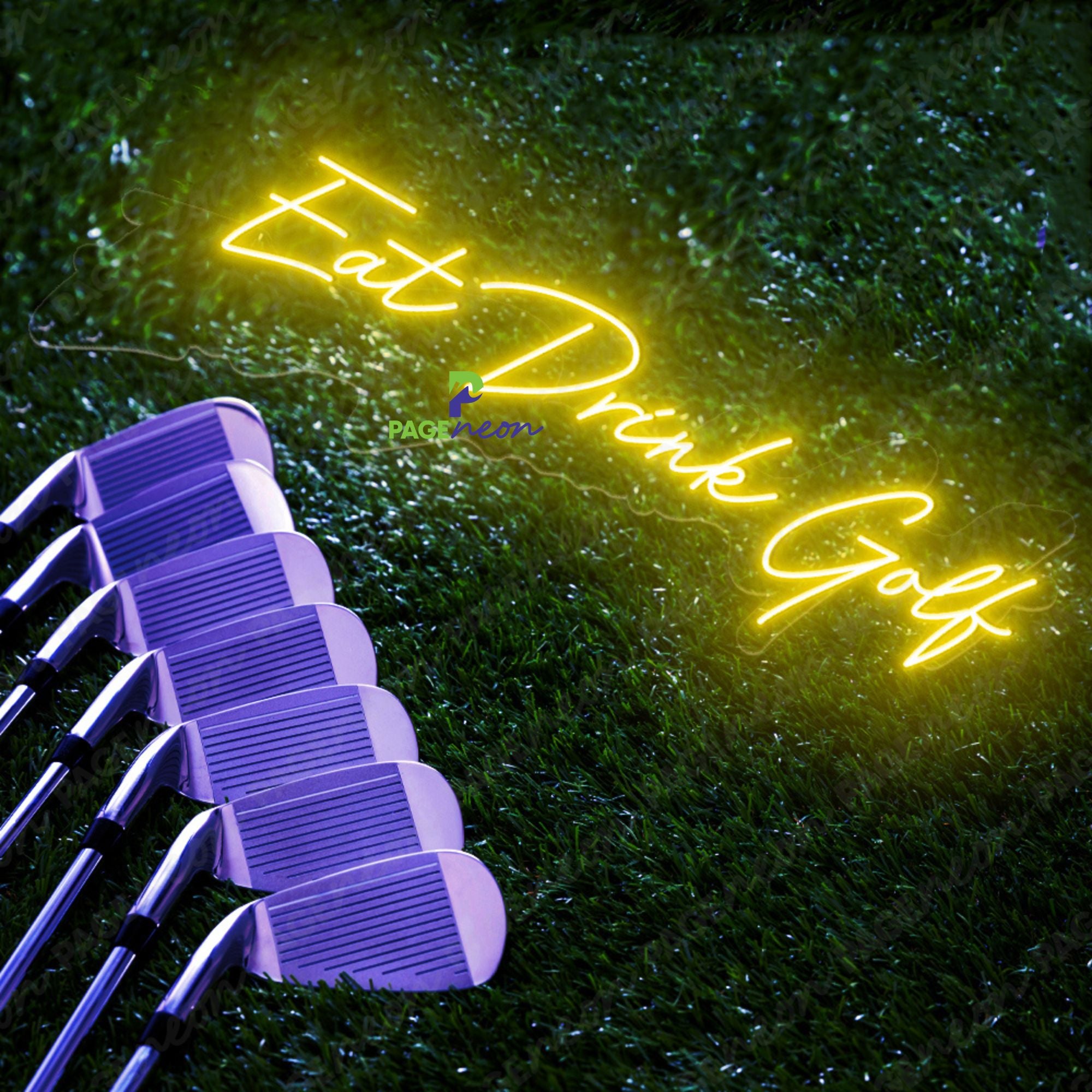 Eat Drink Golf Neon Sign Sporty Led Light