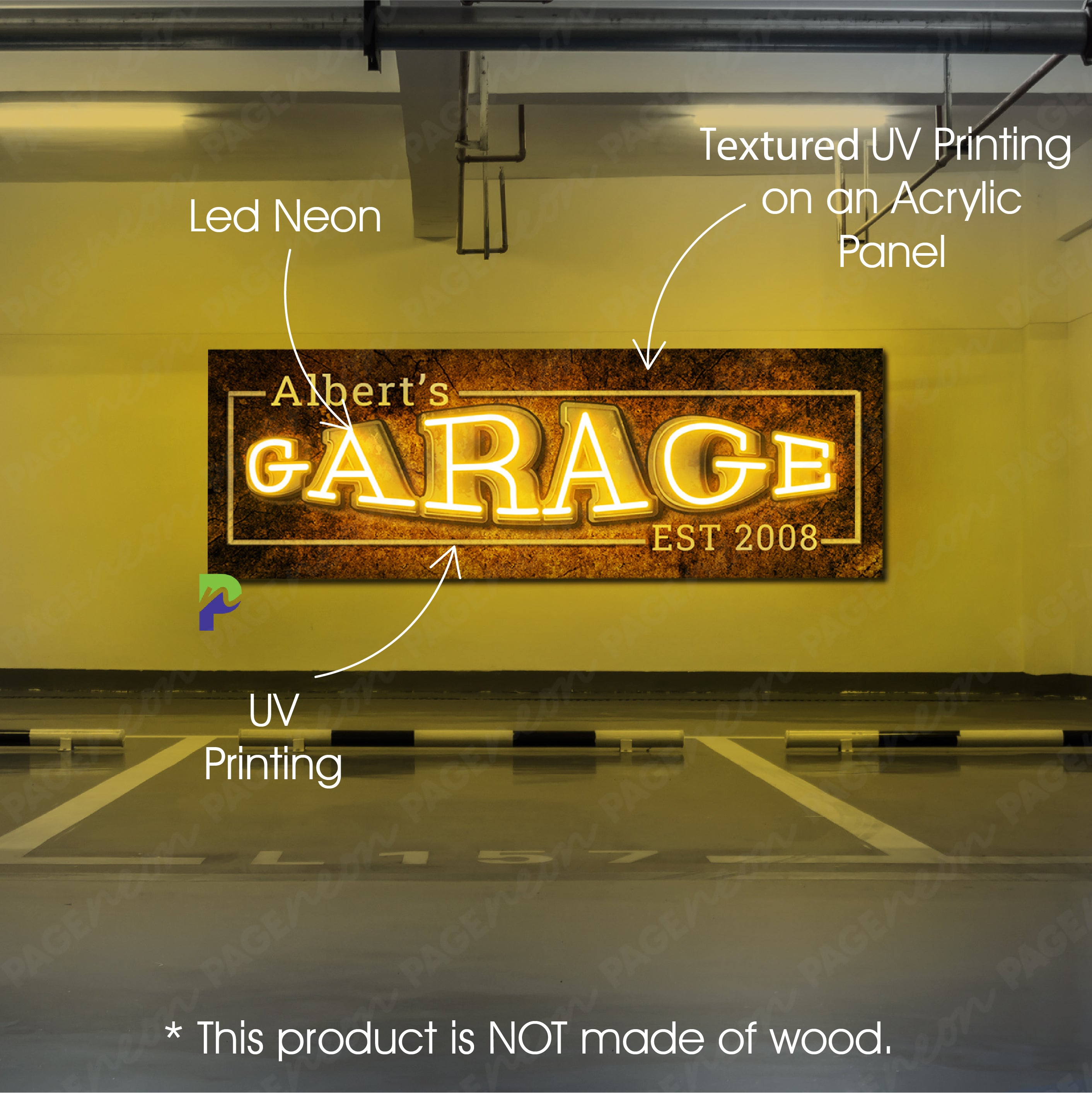 Garage Neon Sign Custom Name Led Light