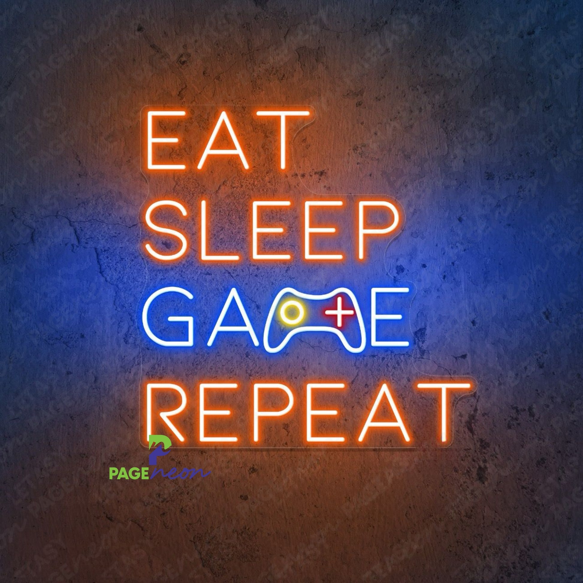 Eat Sleep Game Repeat Neon Sign For Gaming Room