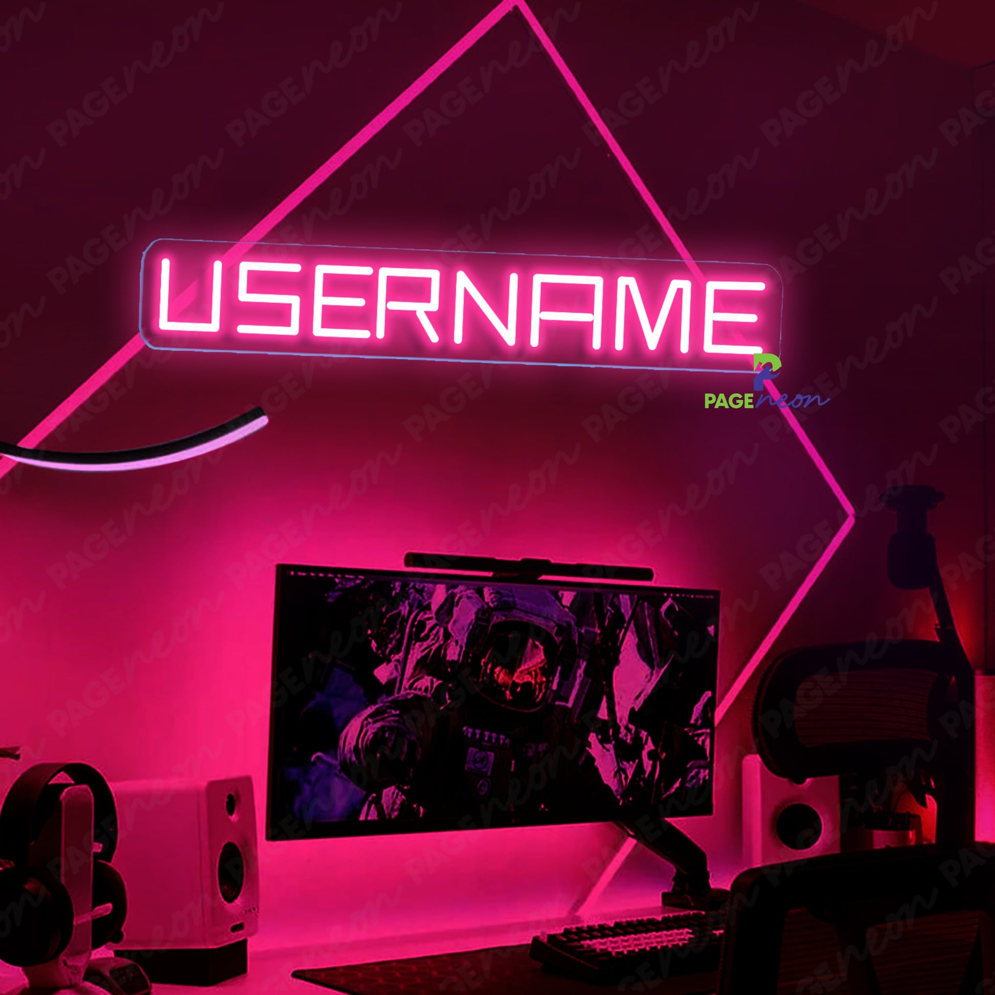 Gamertag Neon Sign Custom Name Led Light For Gaming Room