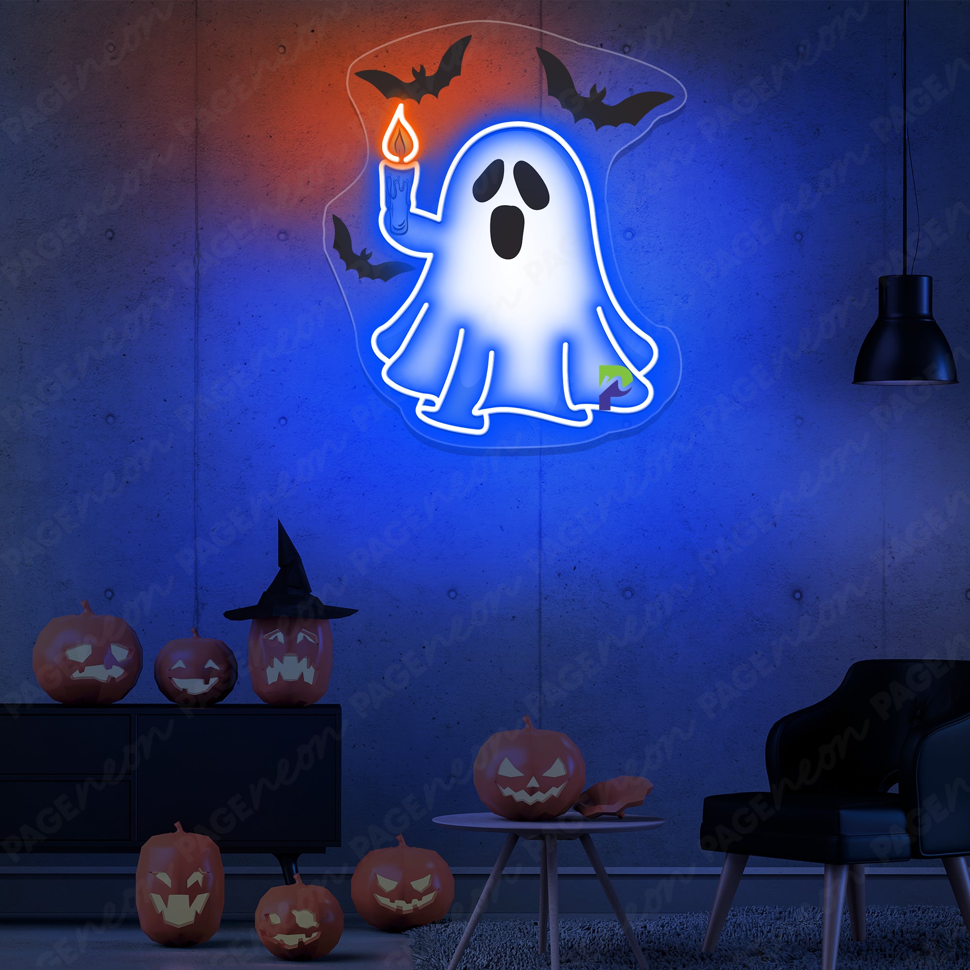 Ghost Neon Sign Scary Halloween Led Light 1