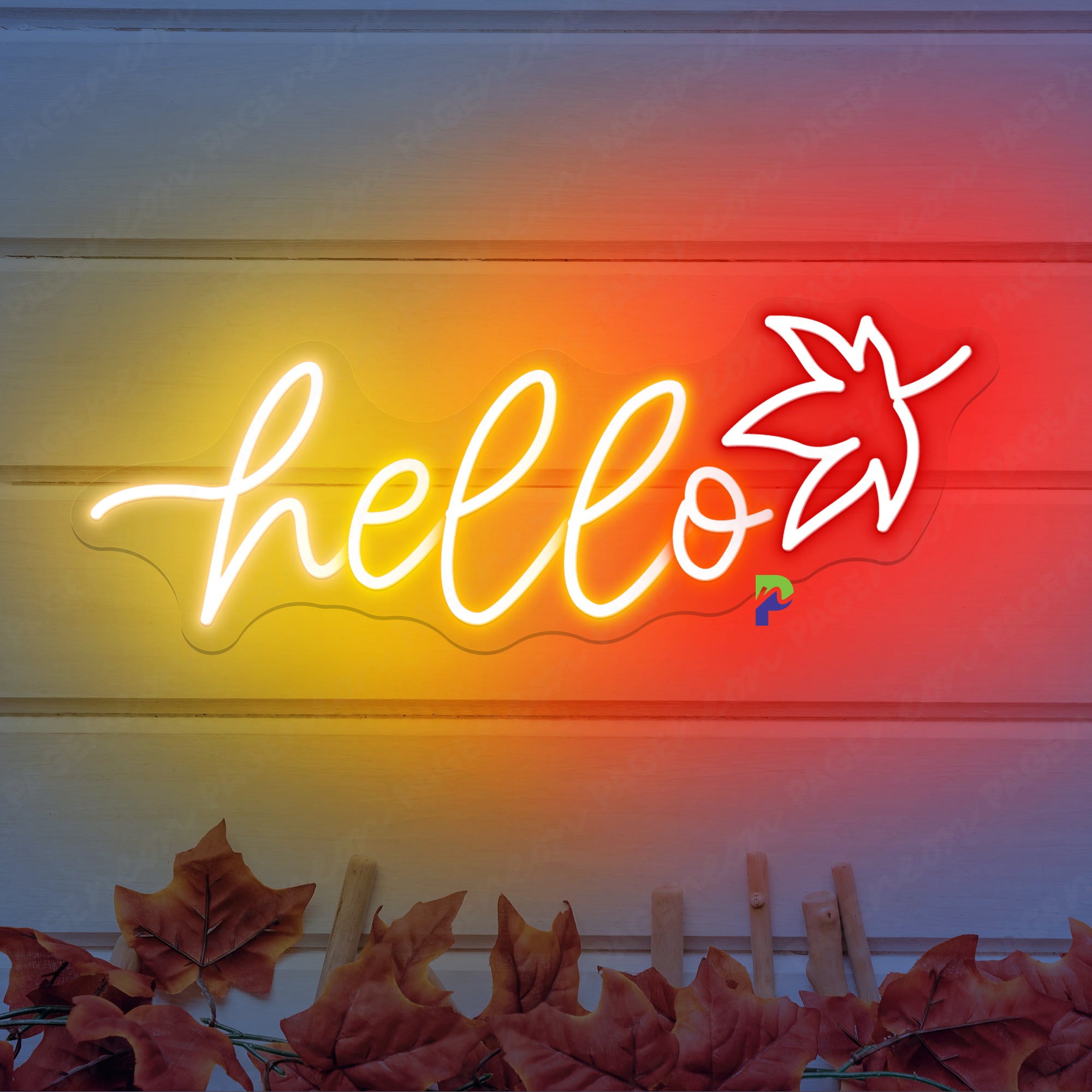 Hello Fall Sign Lovely Autumn Color Cheap Led Light