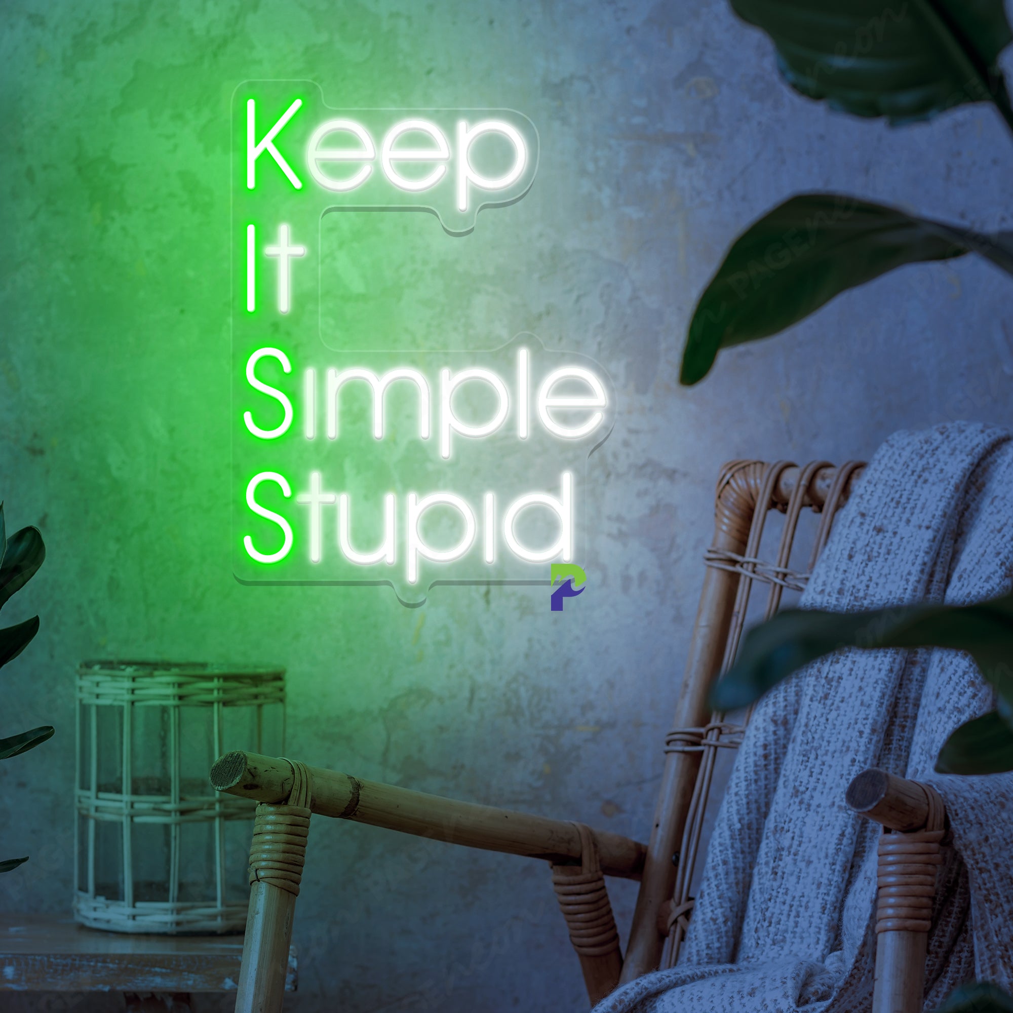 Keep It Simple Stupid Neon Sign Kiss Meaning Led Light
