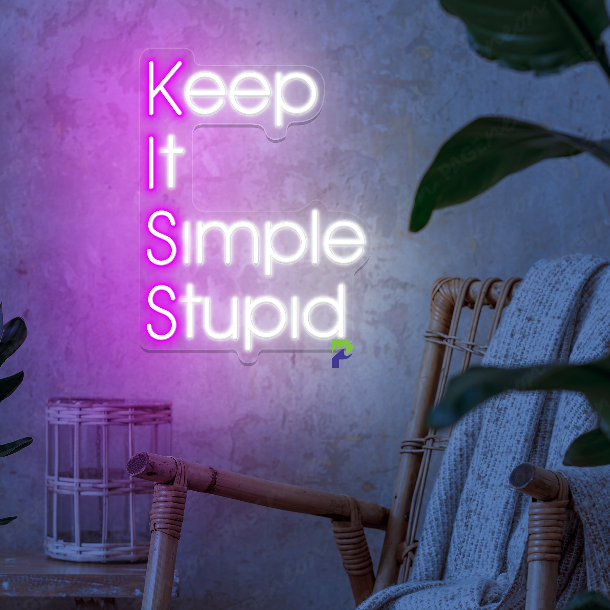 Keep It Simple Stupid Neon Sign Kiss Meaning Led Light