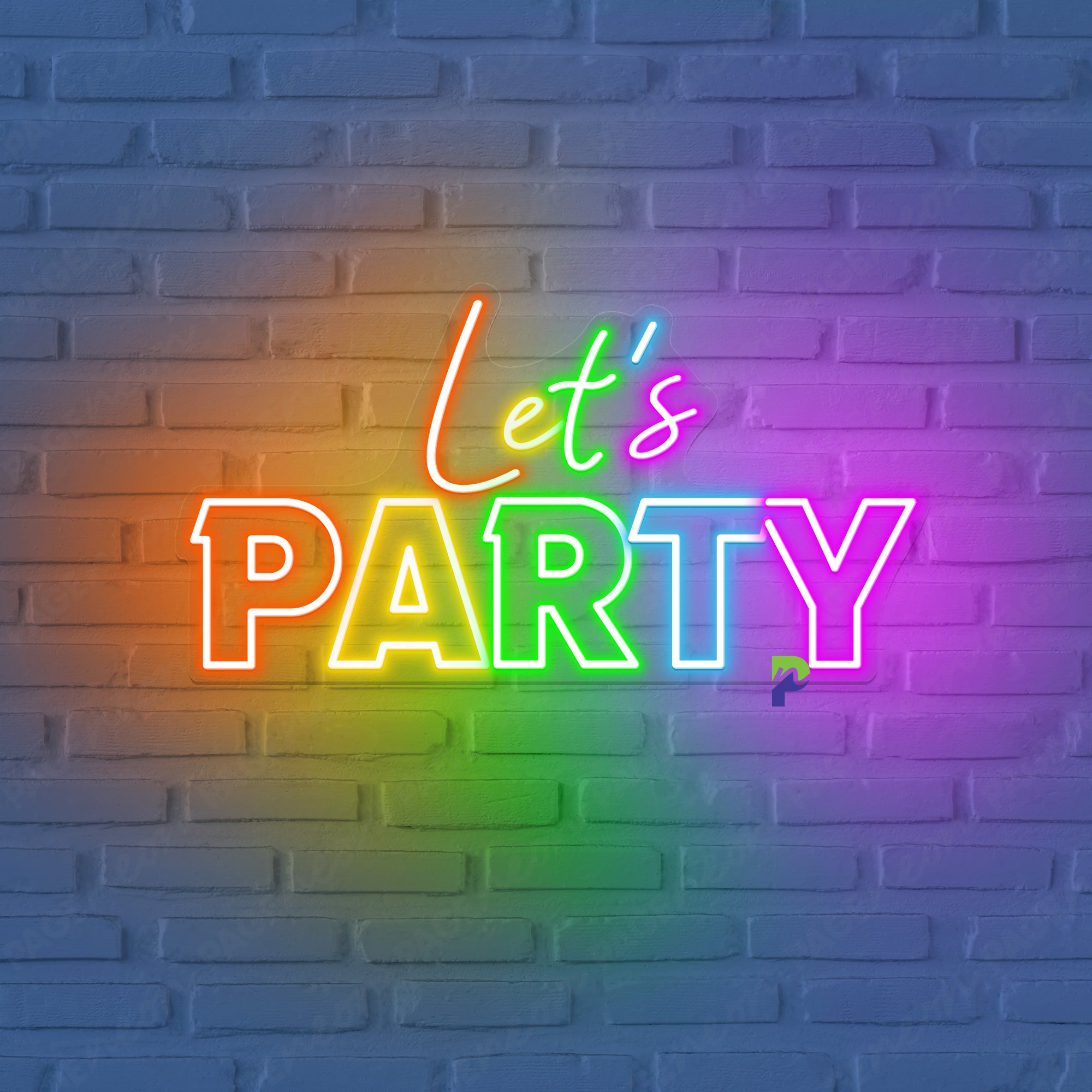 Let's Party Neon Sign Colorful Bright Effect Led Light