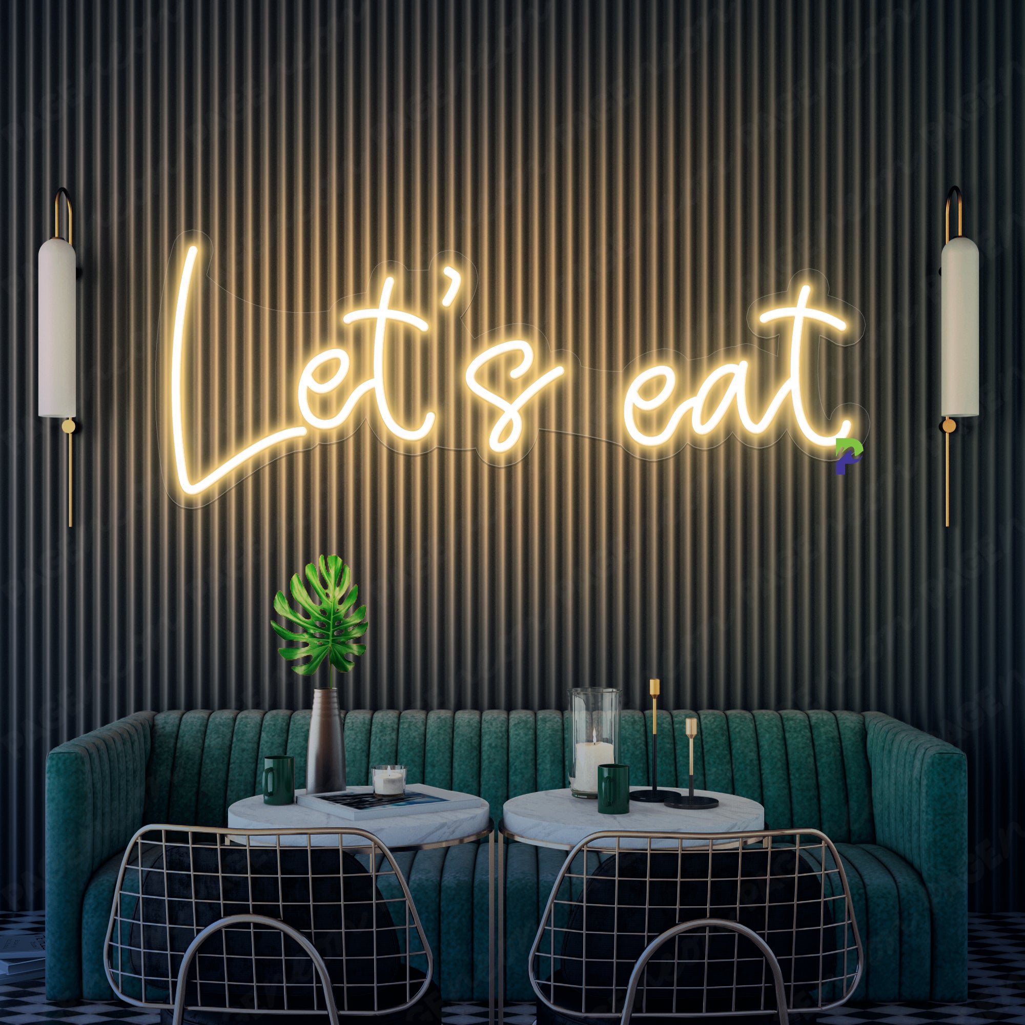 Let's Eat Neon Sign Led Light For Kitchen